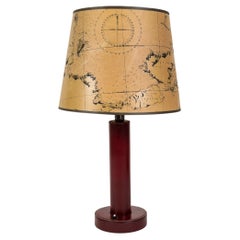 1950's Leather Lamp in the Style of Paul Dupre-Lafon for Hermes