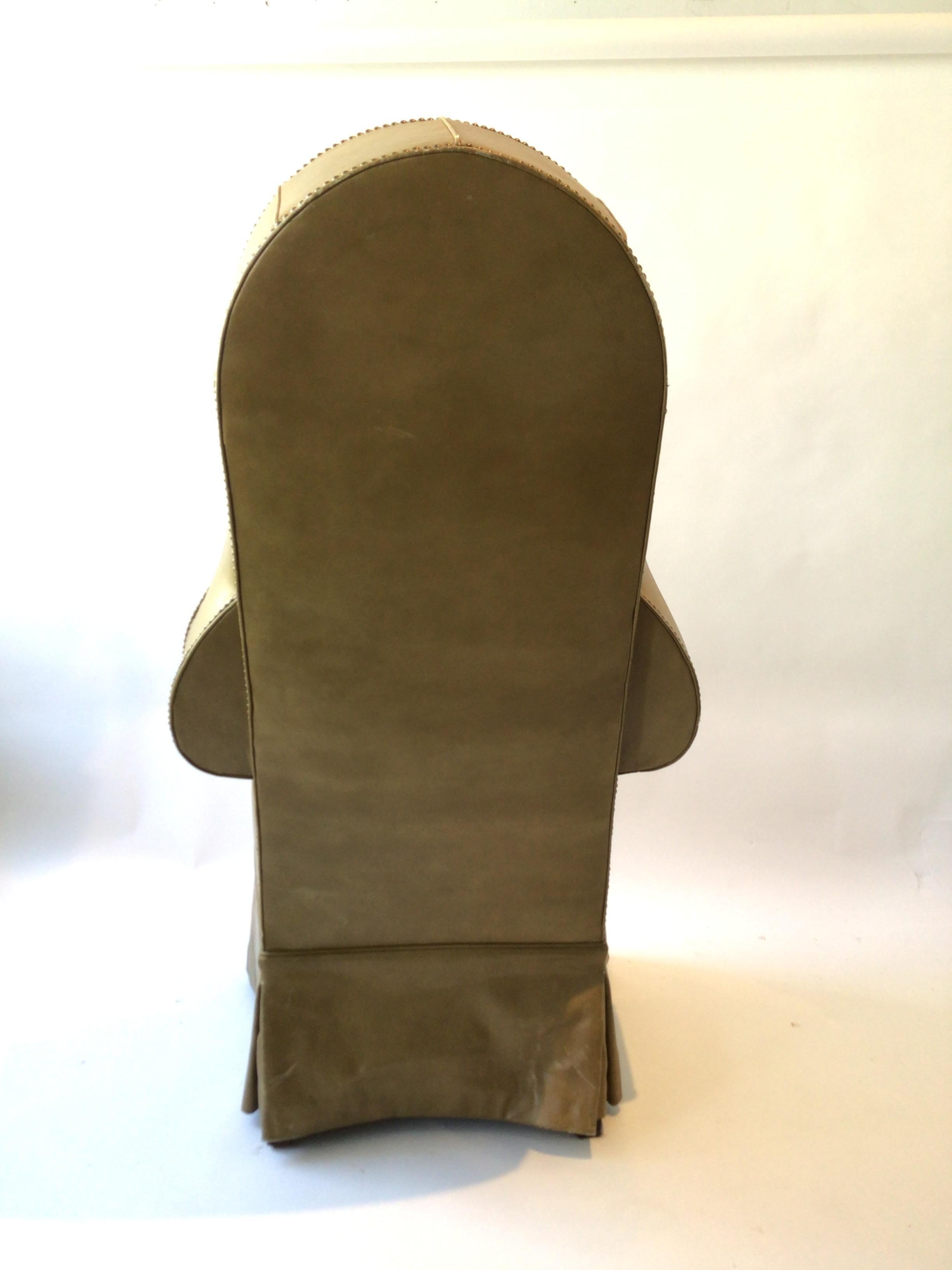 Mid-20th Century 1950s Leather Porters Chair For Sale