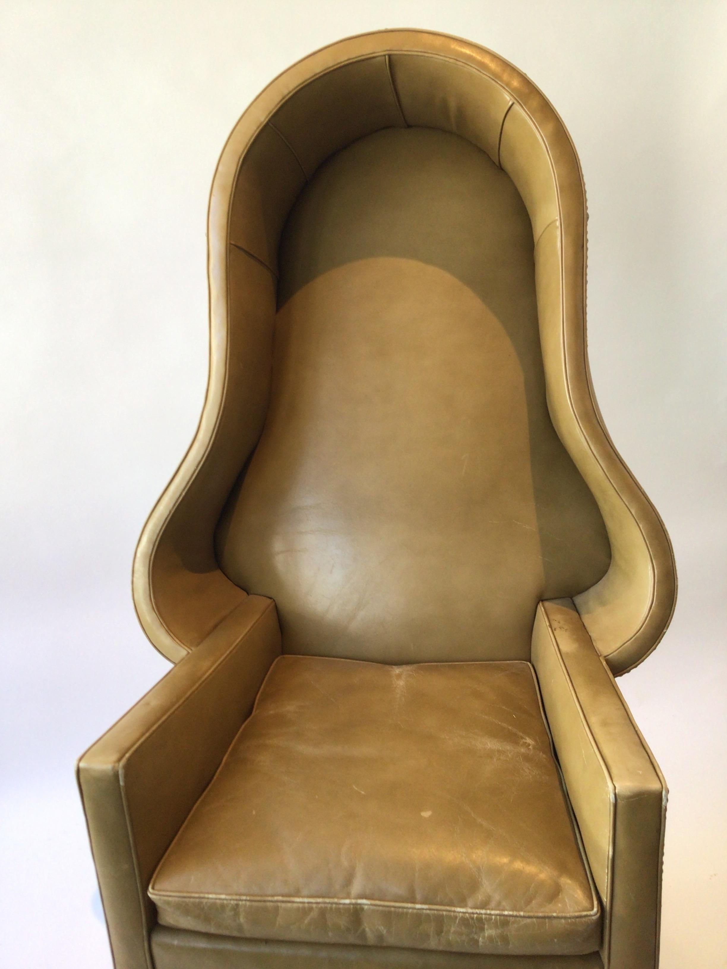 1950er Jahre Porters-Stuhl aus Leder im Angebot 2