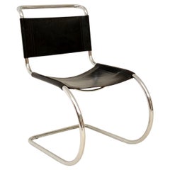 Mies Van Der Rohe chaise MR10 en cuir et acier, années 1950