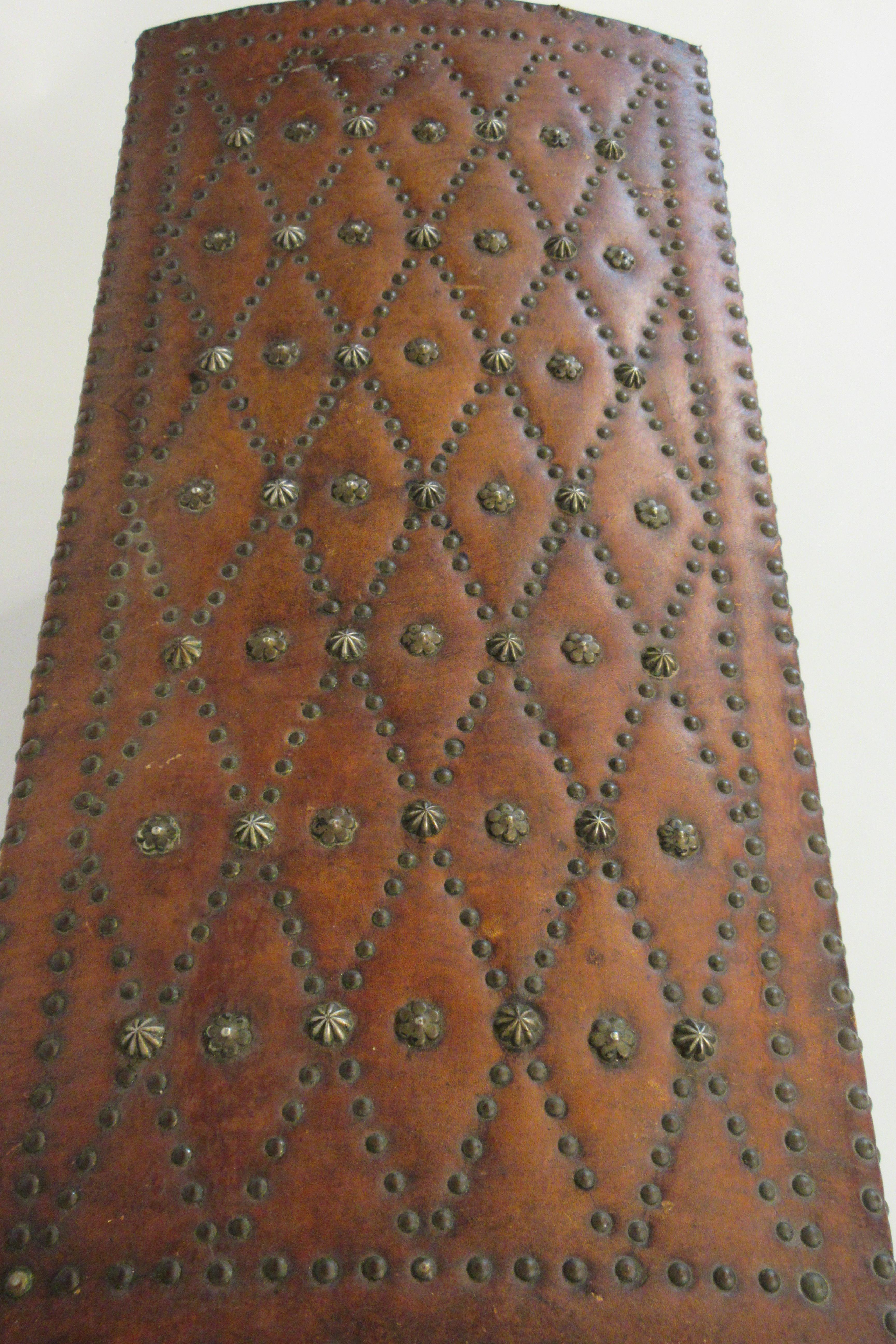 1950s Leather Studded Dome Top Trunk For Sale 9
