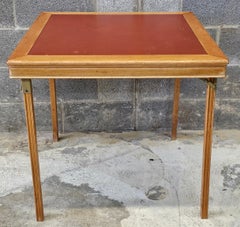 1950s Leg-O-Matic Maple and Vinyl Folding Card Table