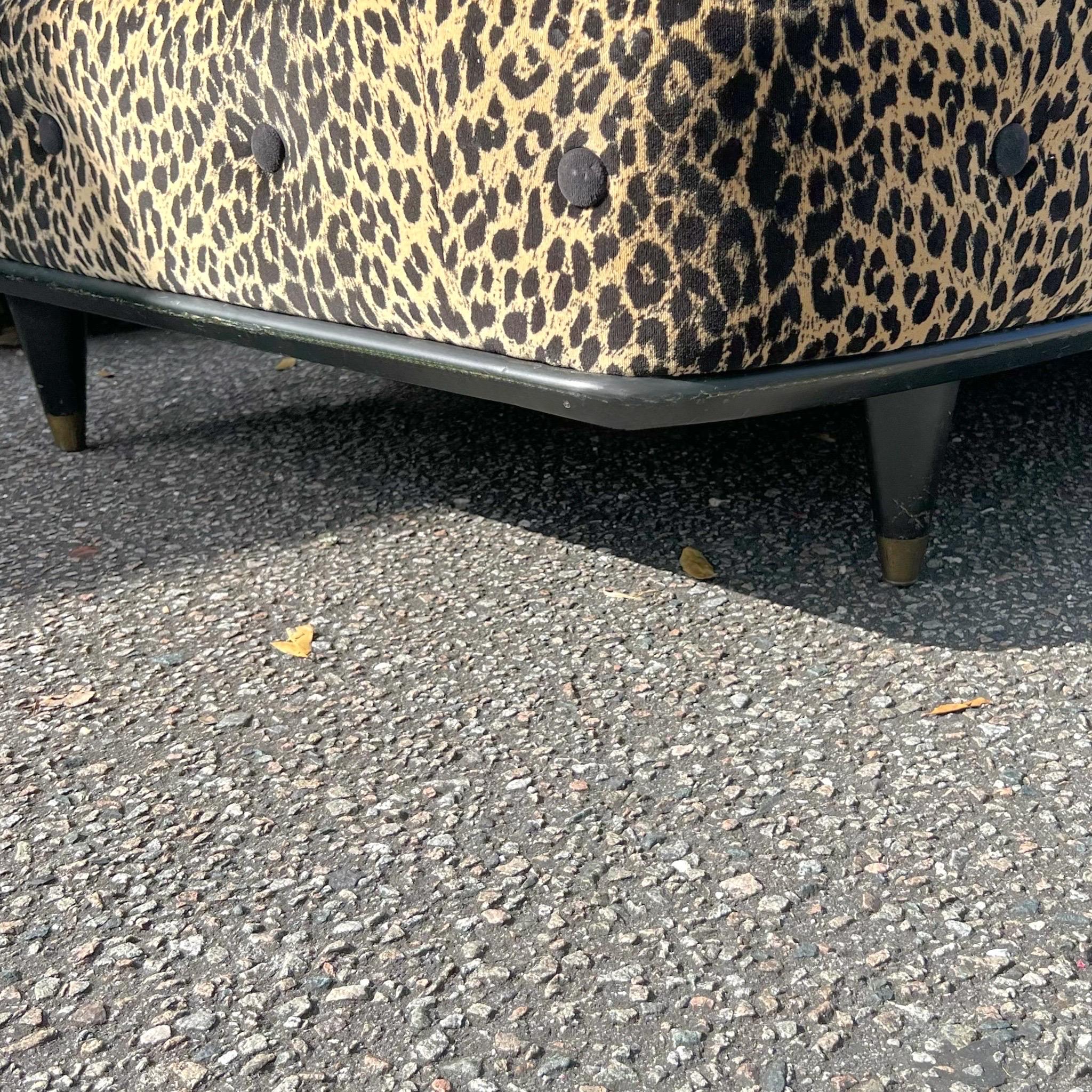 1950’s Leopard 2 Piece Sectional Sofa For Sale 7