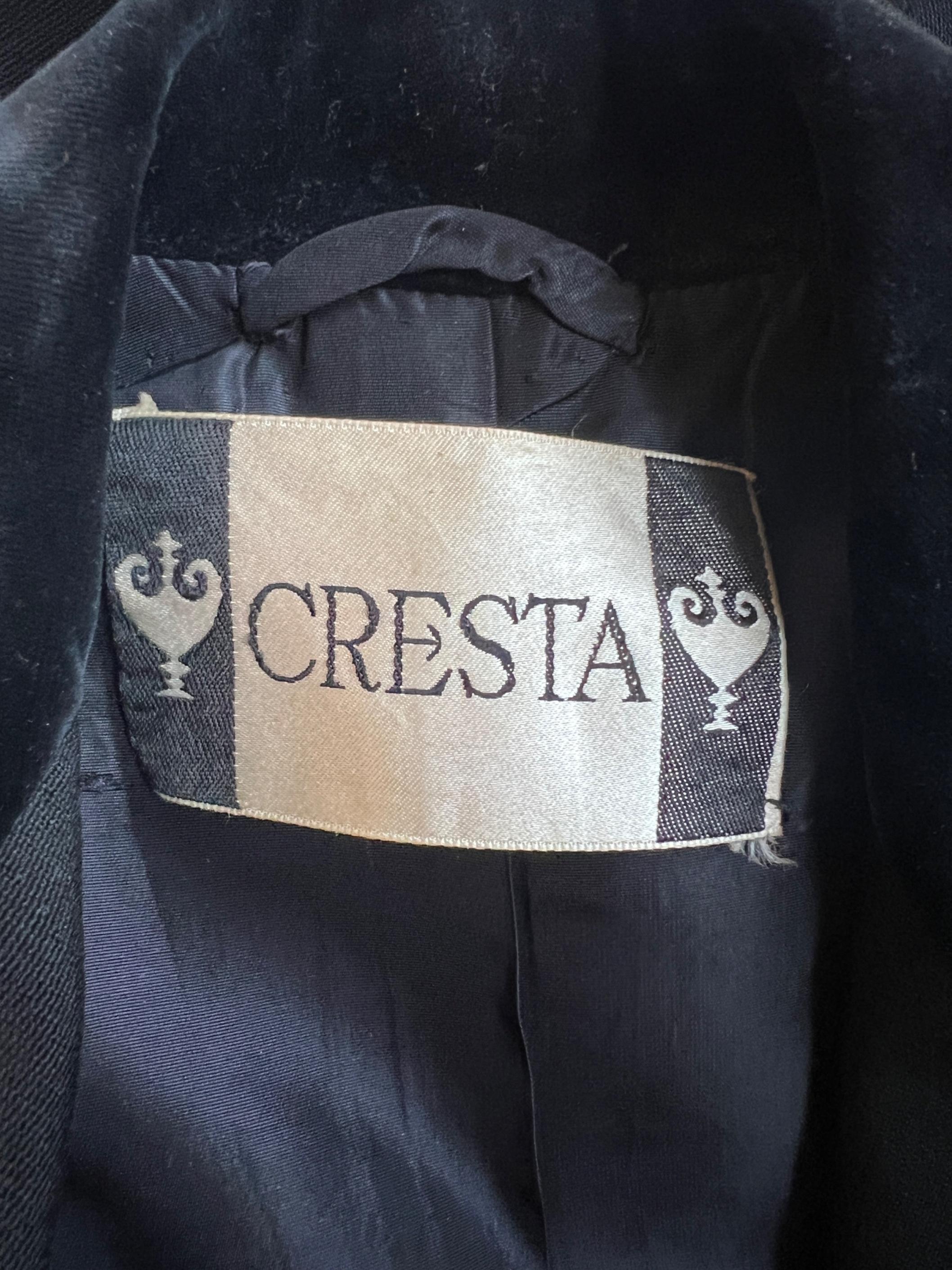 1950s Leslie Raymond for Cresta Wool and Velvet Riding Style Coat For Sale 1