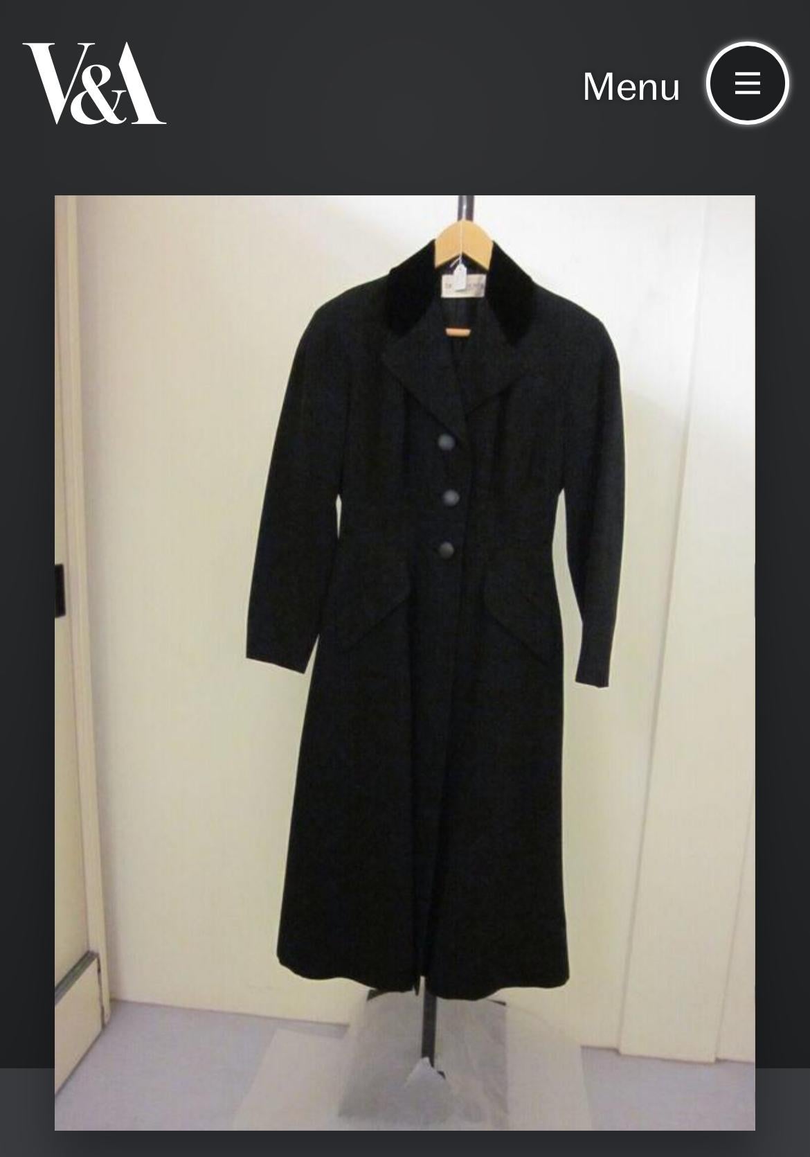 1950s Leslie Raymond for Cresta Wool and Velvet Riding Style Coat For Sale 2