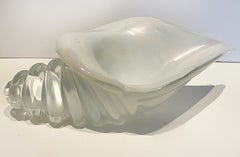 1950s Licio Zanetti Murano Glass Conch Shell Sculpture, Signed