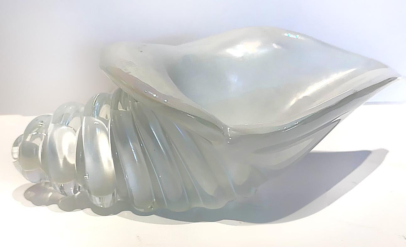 1950er Licio Zanetti Murano Glas Muschelskulptur, signiert (Moderne der Mitte des Jahrhunderts) im Angebot