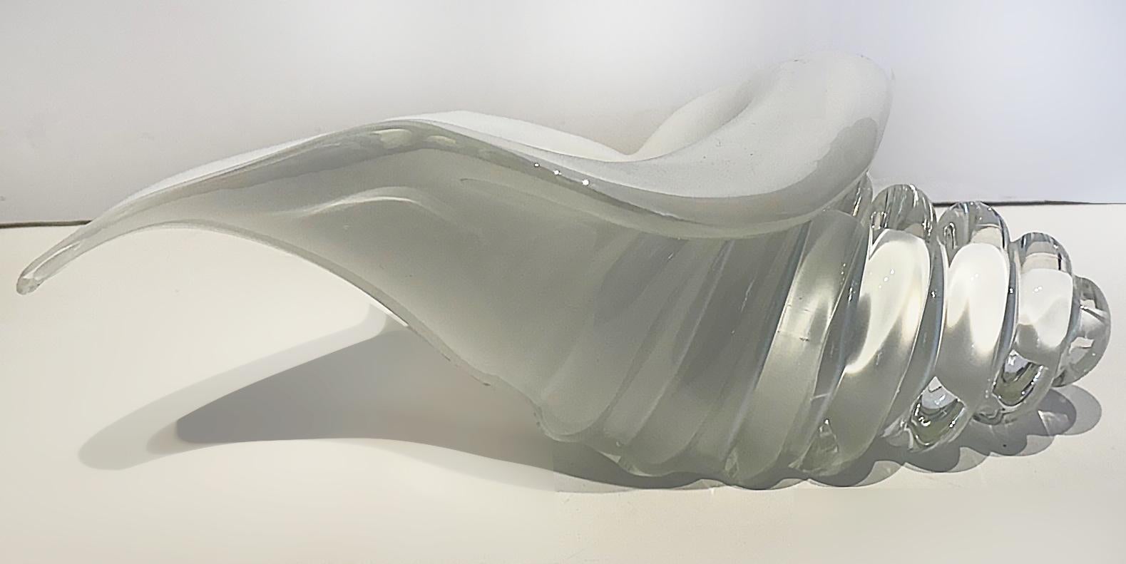 1950er Licio Zanetti Murano Glas Muschelskulptur, signiert (Italienisch) im Angebot