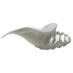 1950s Licio Zanetti Murano Glass Conch Shell Sculpture, Signed