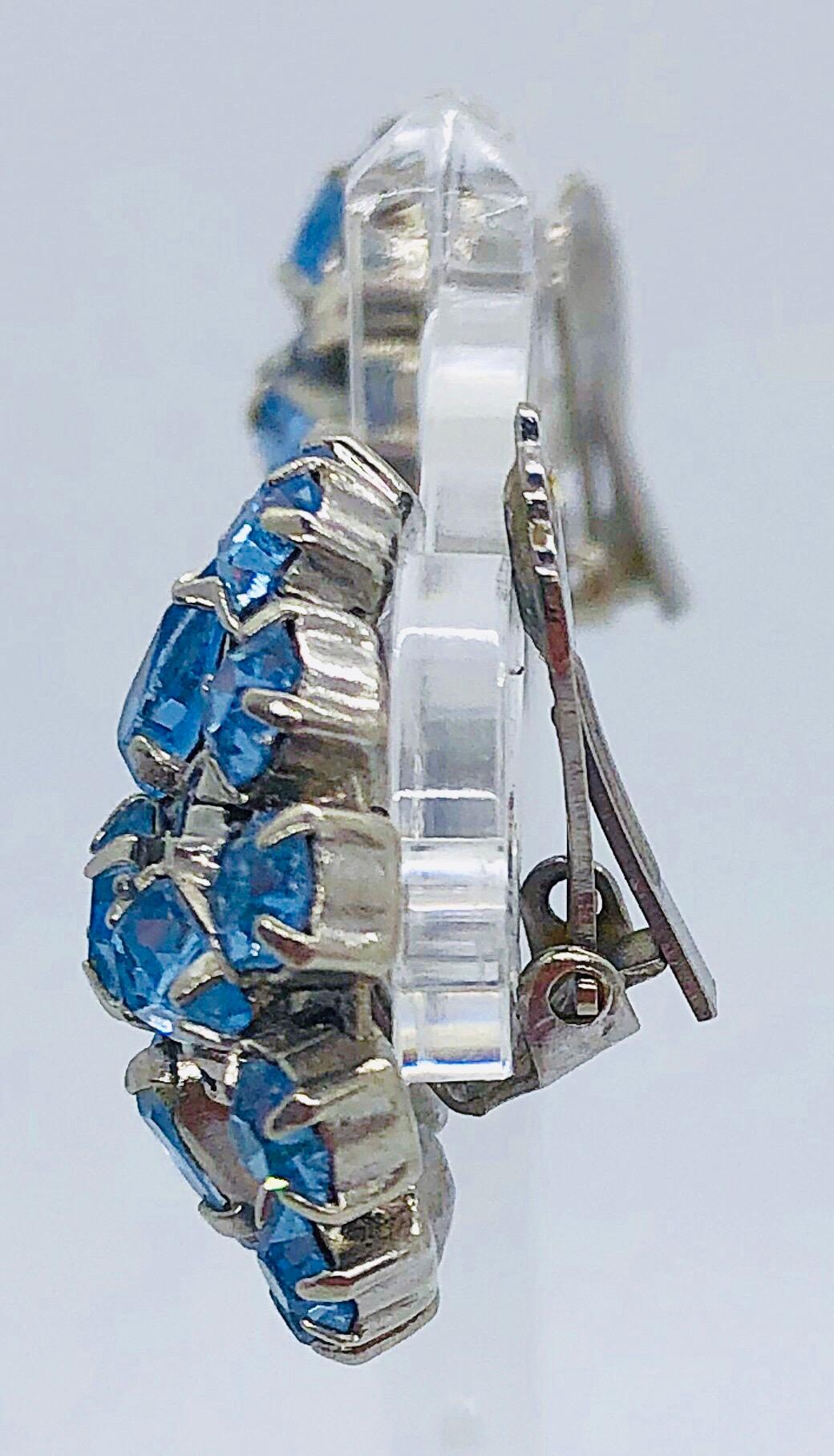 light blue rhinestone earrings