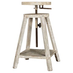 1950s Light-Gray Painted French Sculptors Stand