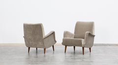 1950s Light, warm fabric Lounge Chairs by Carlo de Carli, New Upholstery 'b'