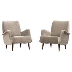 1950s Light, warm fabric Lounge Chairs by Carlo de Carli, New Upholstery 'b'