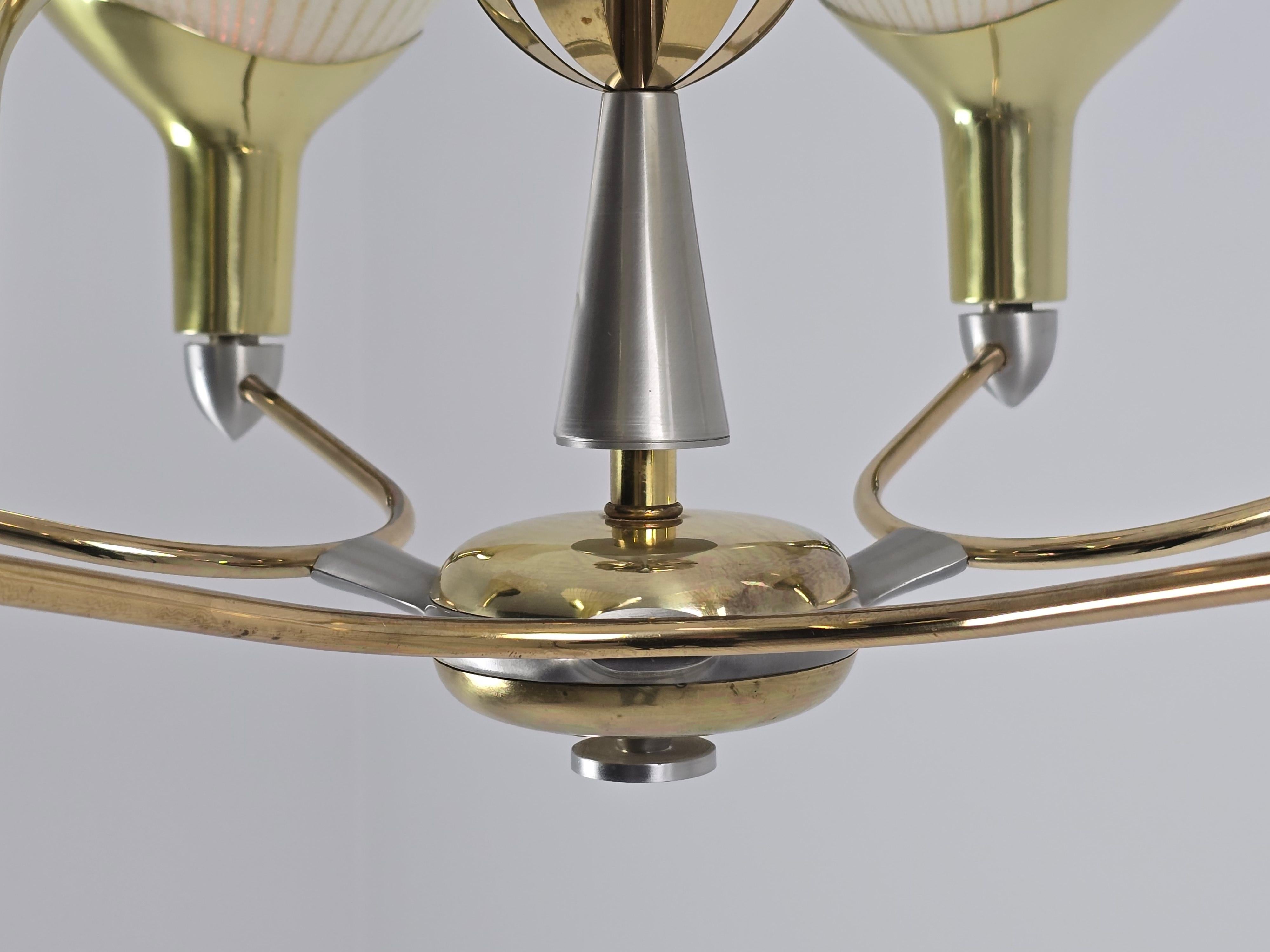 Lightolier anni '50 Lampadario a 6 bracci Art Deco , USA in vendita 2