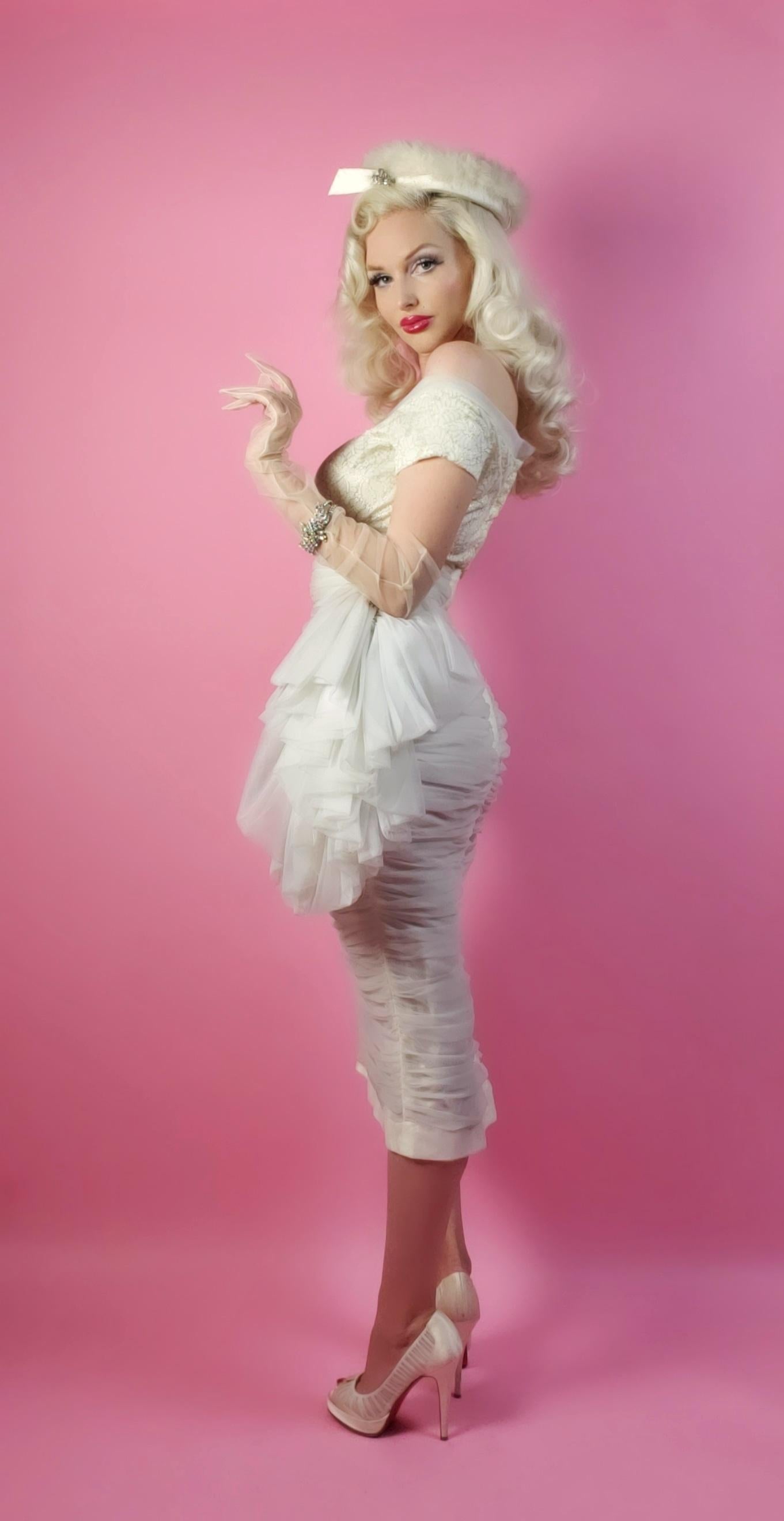 white chiffon dress