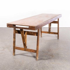 1950's Linoleum Top Trestle Table  - Craft - Console Table (26)