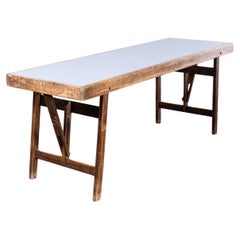 Used 1950's Linoleum Top Trestle Table - Dining - Occasional