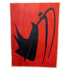 1950's Lithograph by Alexander Calder Unframed Mid Century Modern Signed 250/150