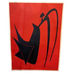 1950's Lithograph by Alexander Calder Unframed Mid Century Modern Signed 250/150