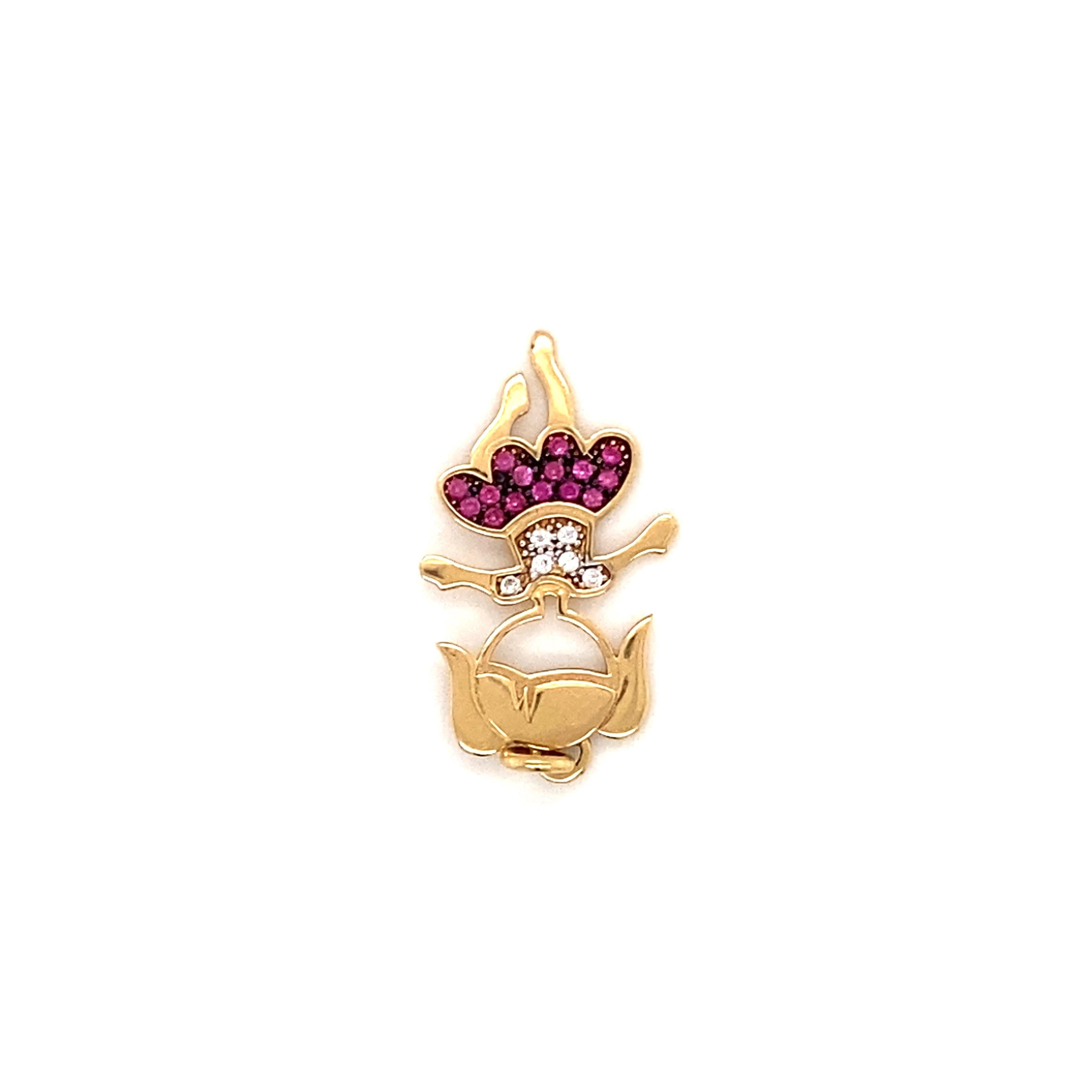 Retro 1950s Little Girl Daughter Ballerina Charm in 14 Karat Yellow Gold