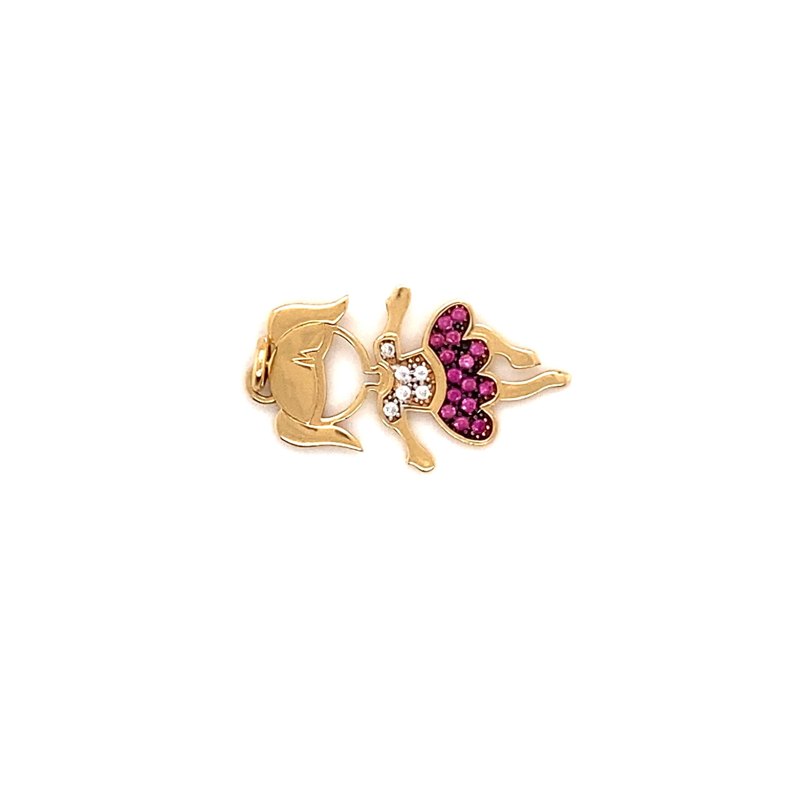1950s Little Girl Daughter Ballerina Charm in 14 Karat Yellow Gold In Excellent Condition In Hicksville, NY