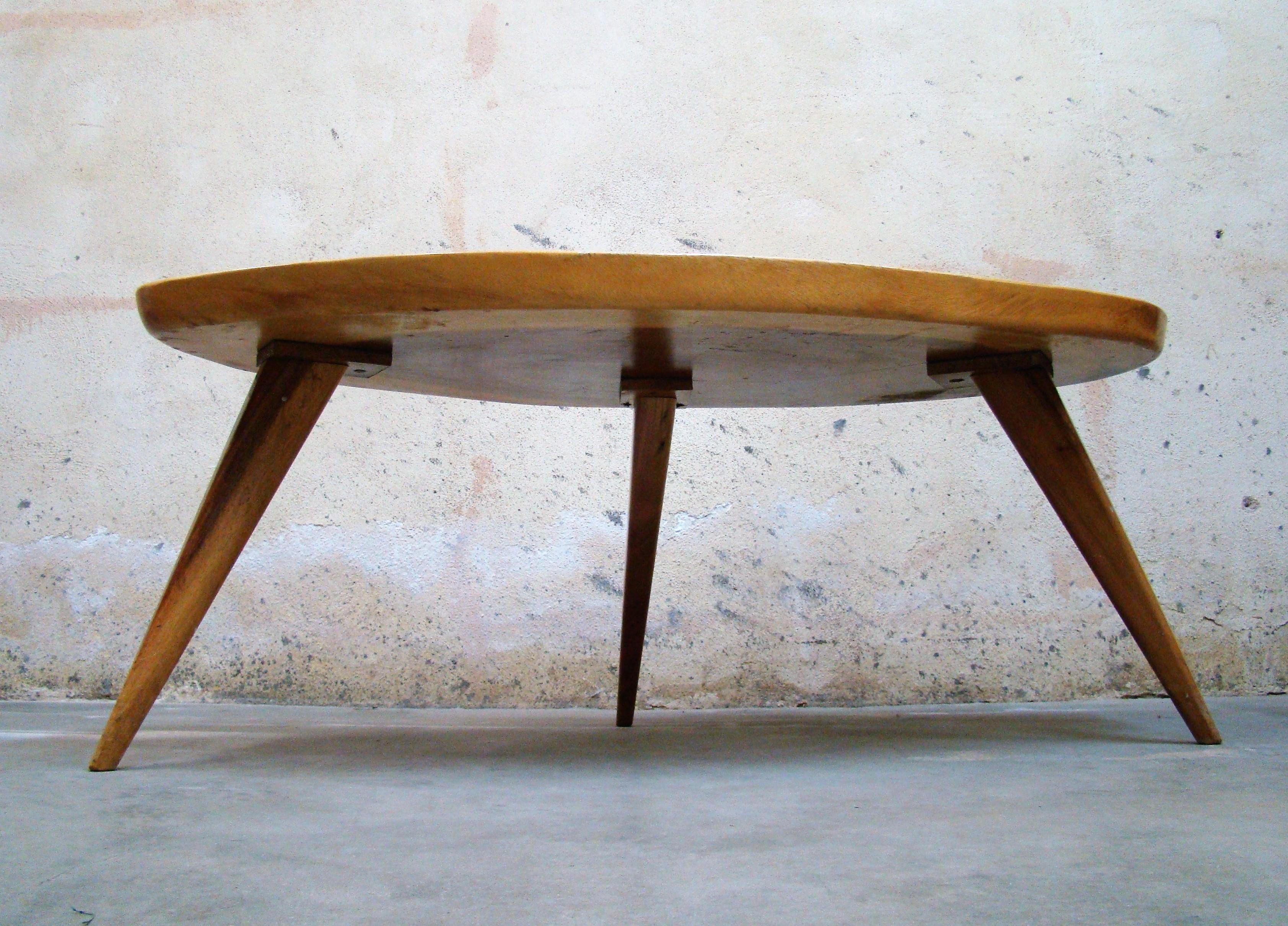 Hand-Crafted 1950s Live Edge 'Monkeypod' Wood Coffee Table or Low Side Table Hawaii, USA