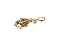 1950s Lobster Charm Pendant in 14 Karat Yellow Gold