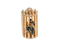 1950s Lobster Trap Charm in 14 Karat Yellow Gold