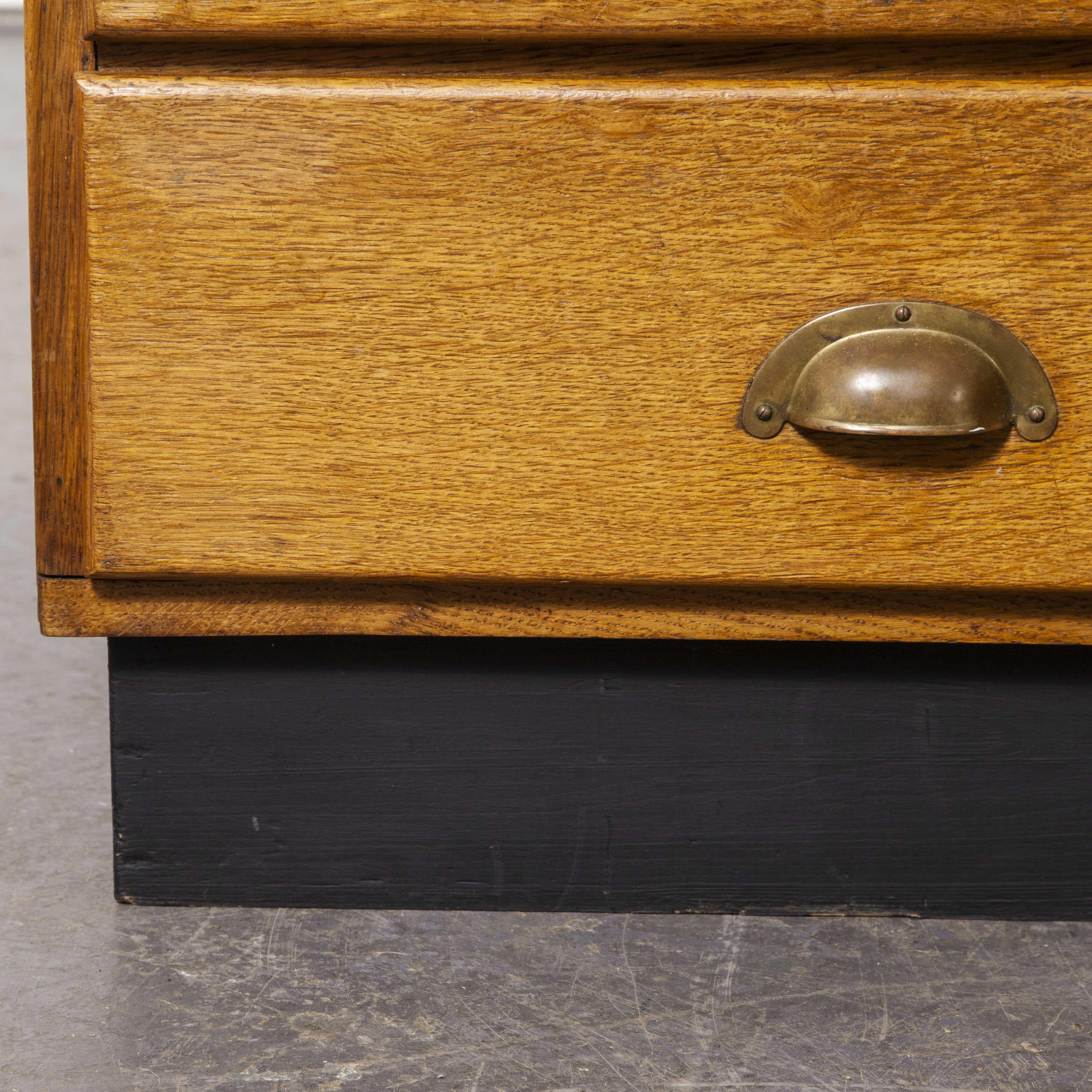 1950s Long Oak Drapers Shop Bank of Drawers, Chest of Drawers 8