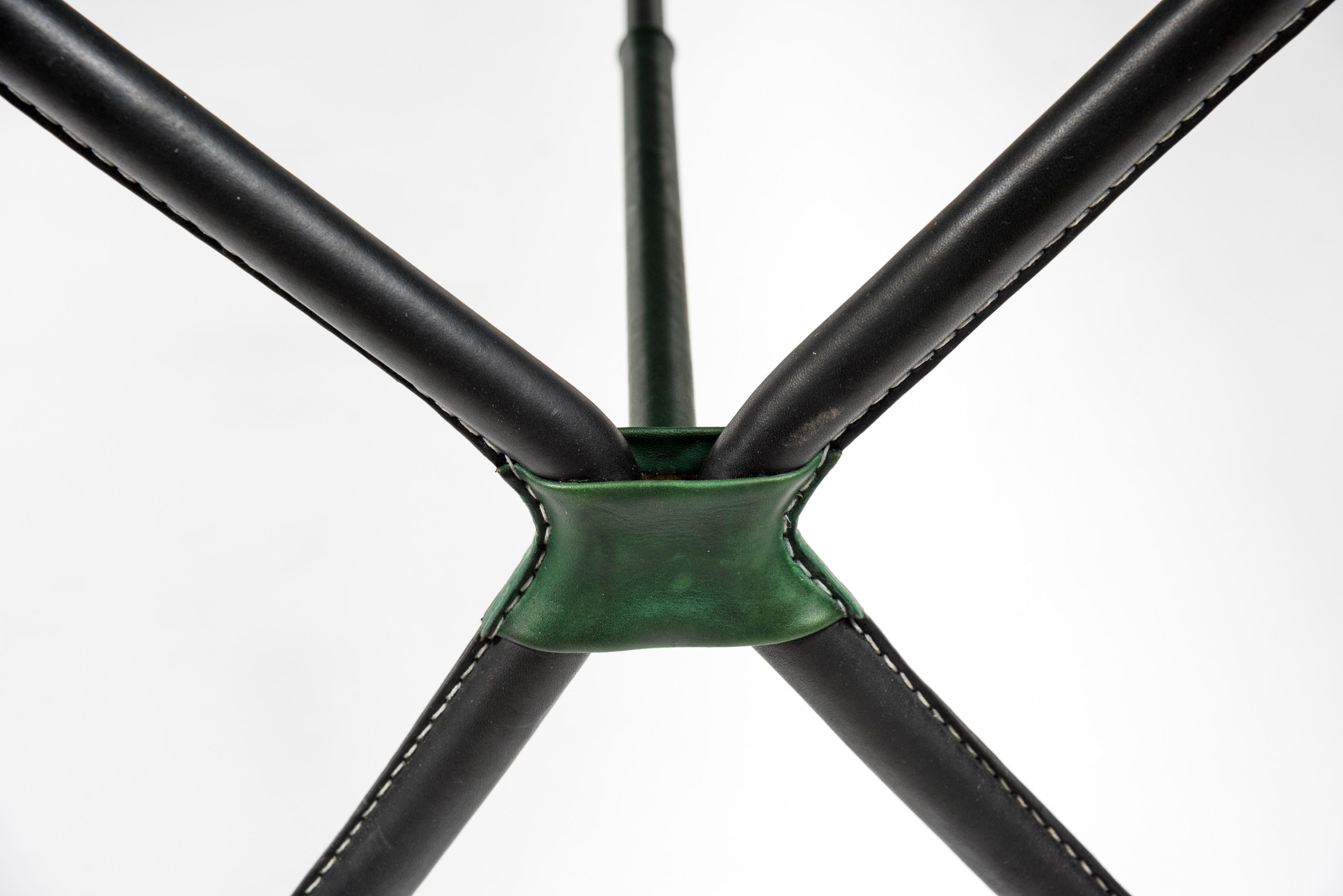 Long Stitched Leather Cocktail Table by Jacques Adnet, 1950s For Sale 3