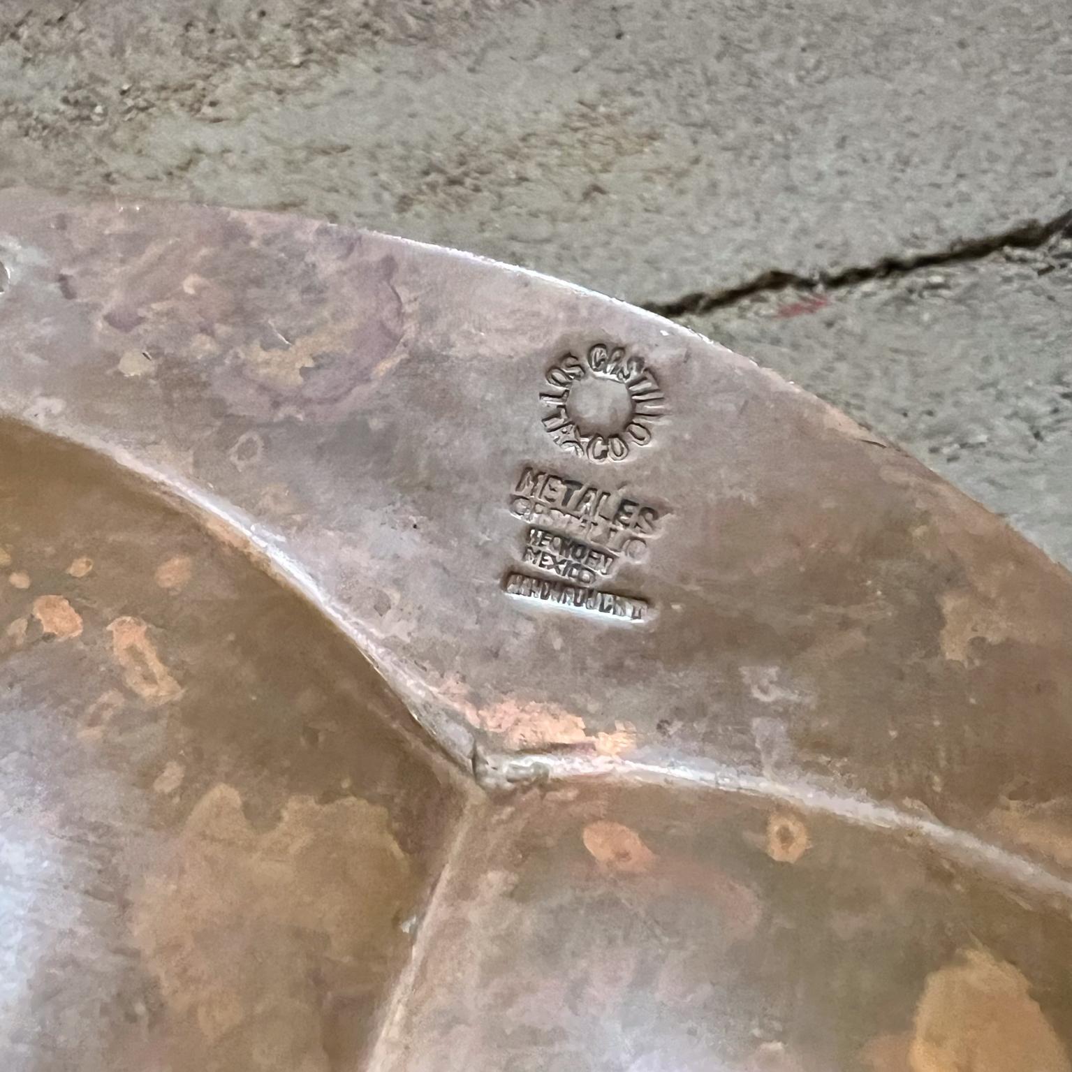 1950s Los Castillo Decorative Dish Bronze Fish Shaped Bowl Taxco Mexico en vente 7