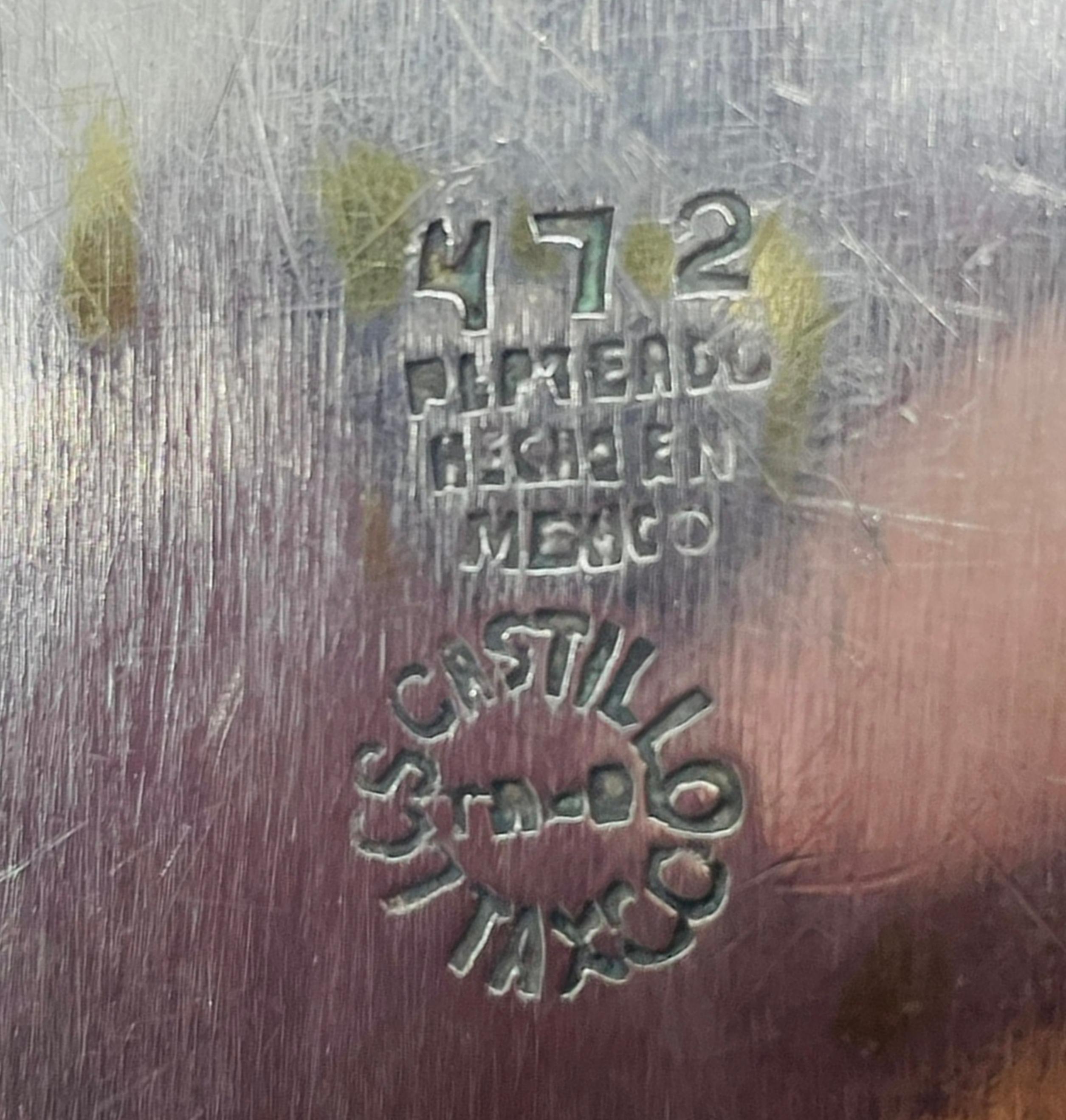 Plateau artisanal des années 1950 de Los Castillo avec incrustation de malachite et de lapis, Mexique moderne en vente 11