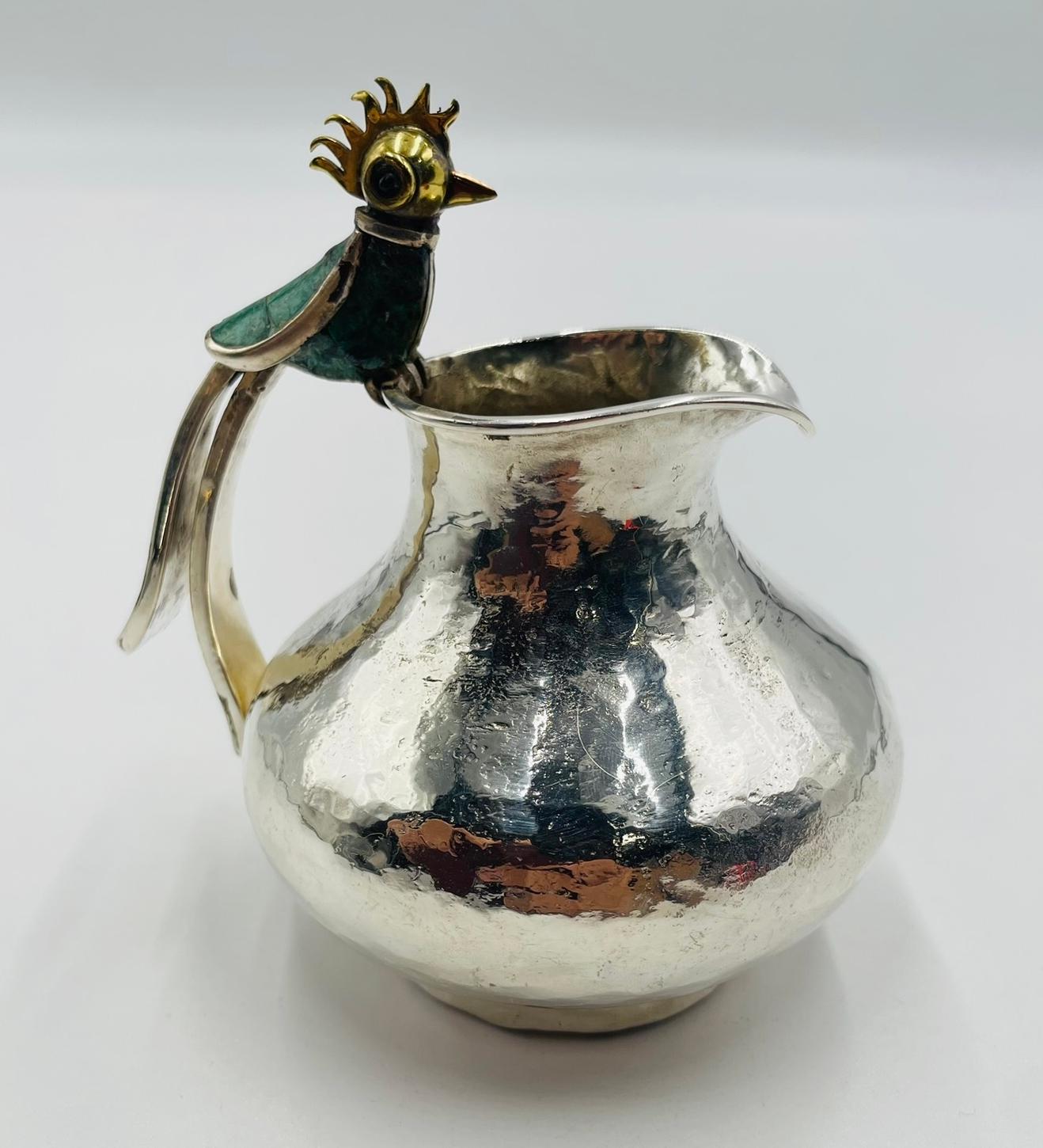 1950er Los Castillo Set aus Milchkännchen und Zucker mit Malachiteinlage, Taxco Mexico im Angebot 7