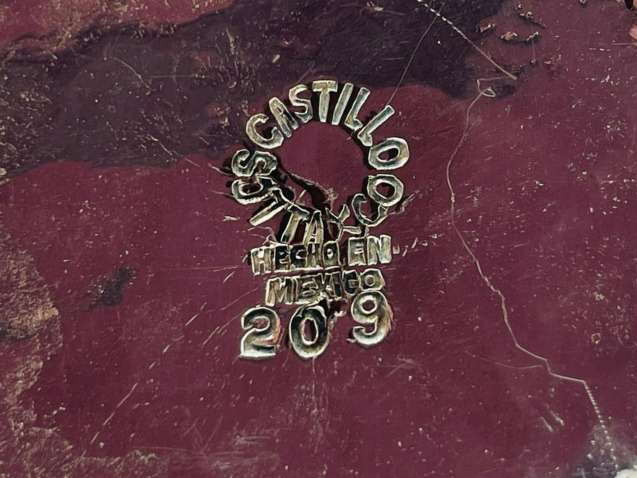 1950er Los Castillo Set aus Milchkännchen und Zucker mit Malachiteinlage, Taxco Mexico im Angebot 11