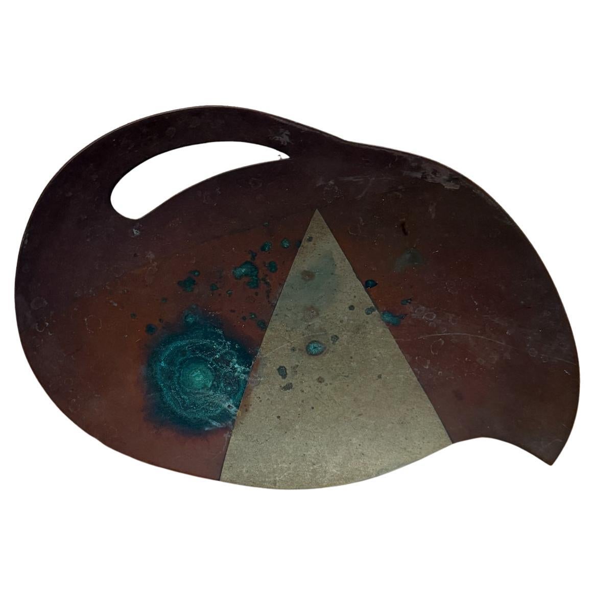 1950s Los Castillo Patinated Metales Casados Sculptural Dish