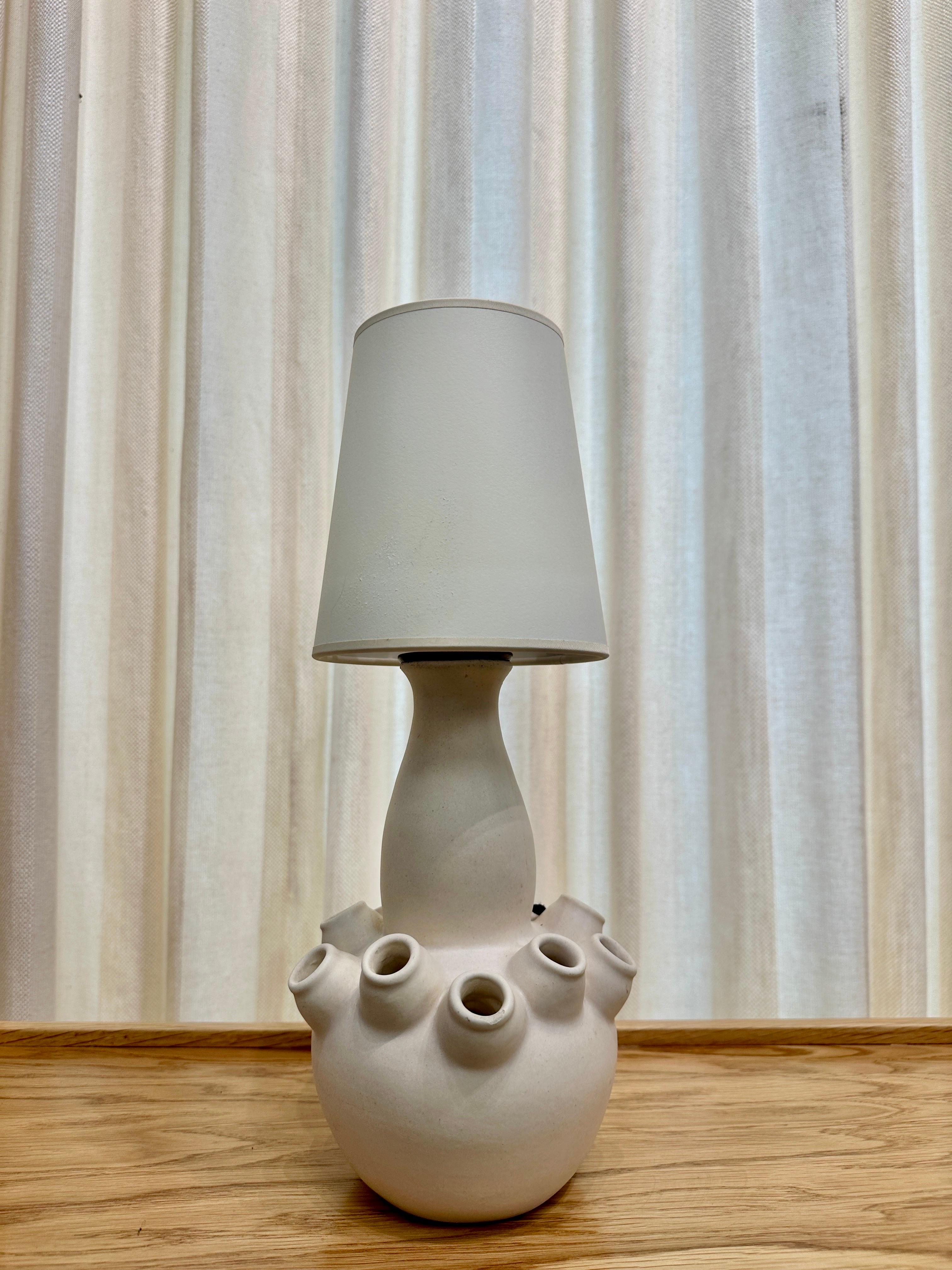 Lámpara de mesa/vaso de cerámica Louis Giraud de los años 50, FIRMADA Vallauris en venta 3