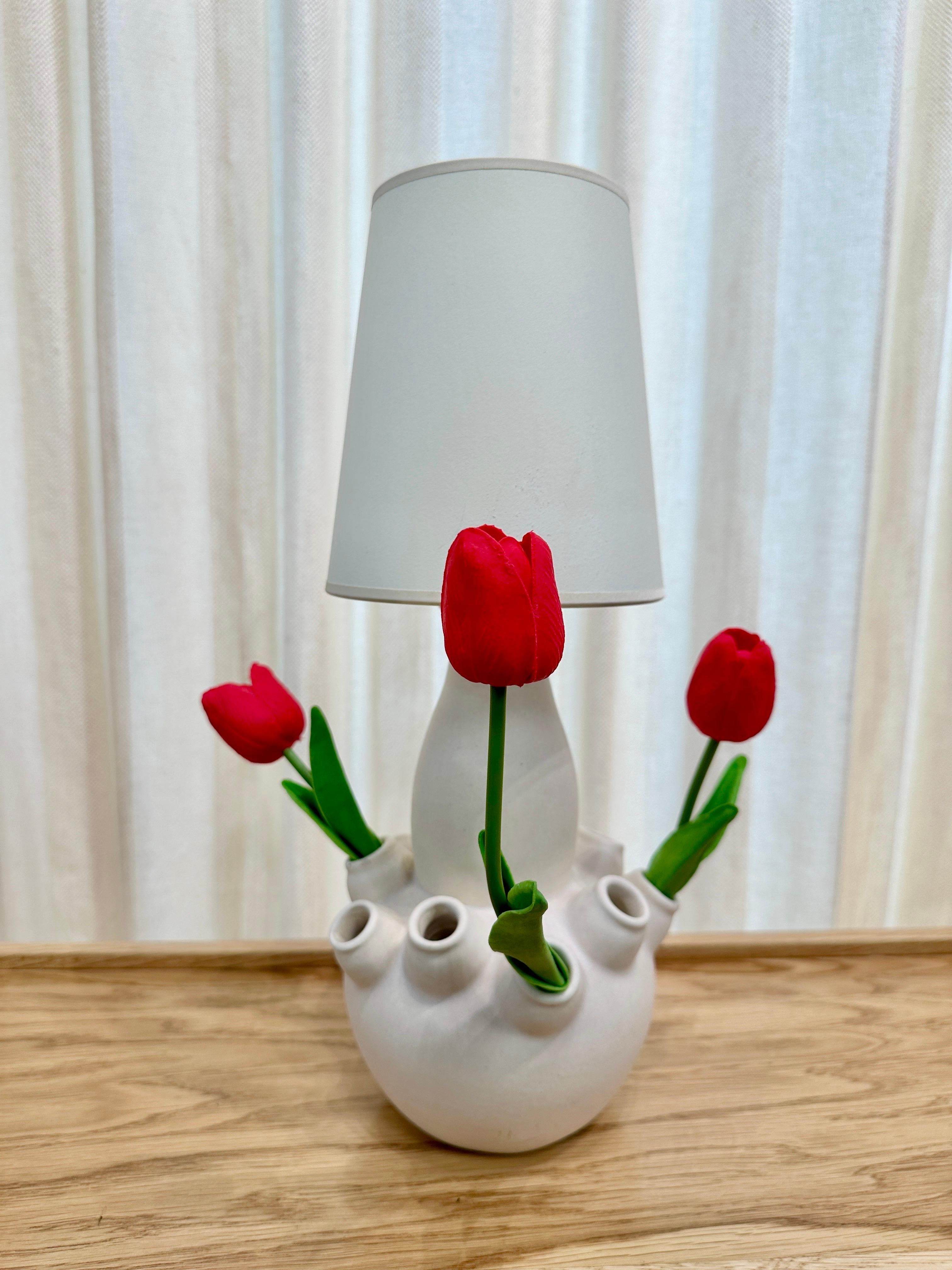 Lámpara de mesa/vaso de cerámica Louis Giraud de los años 50, FIRMADA Vallauris en venta 7