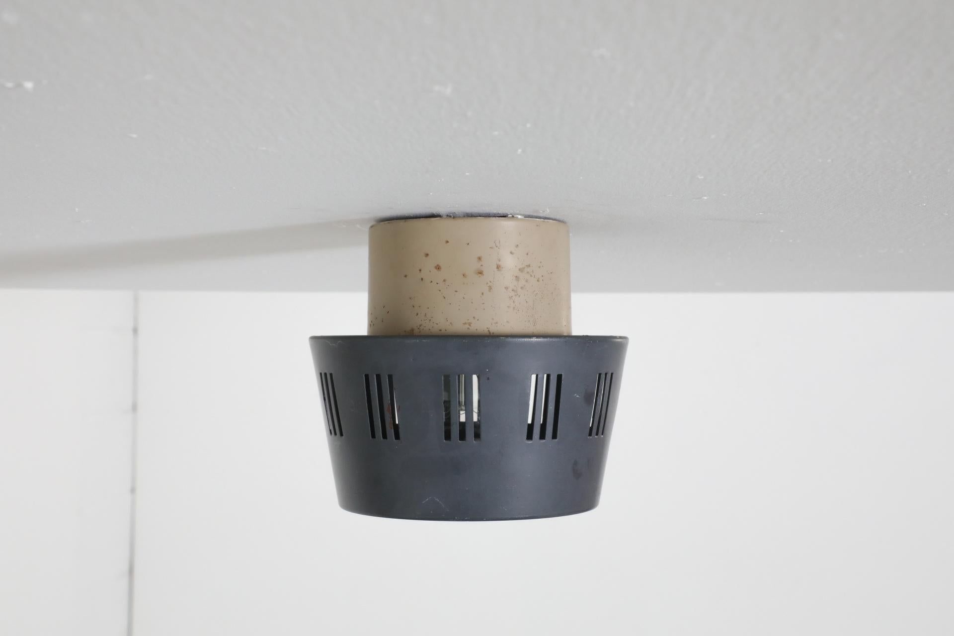 20th Century 1950's Louis Kalff Flush Mount Ceiling Lamp with Linear Cut-Outs for Philips For Sale