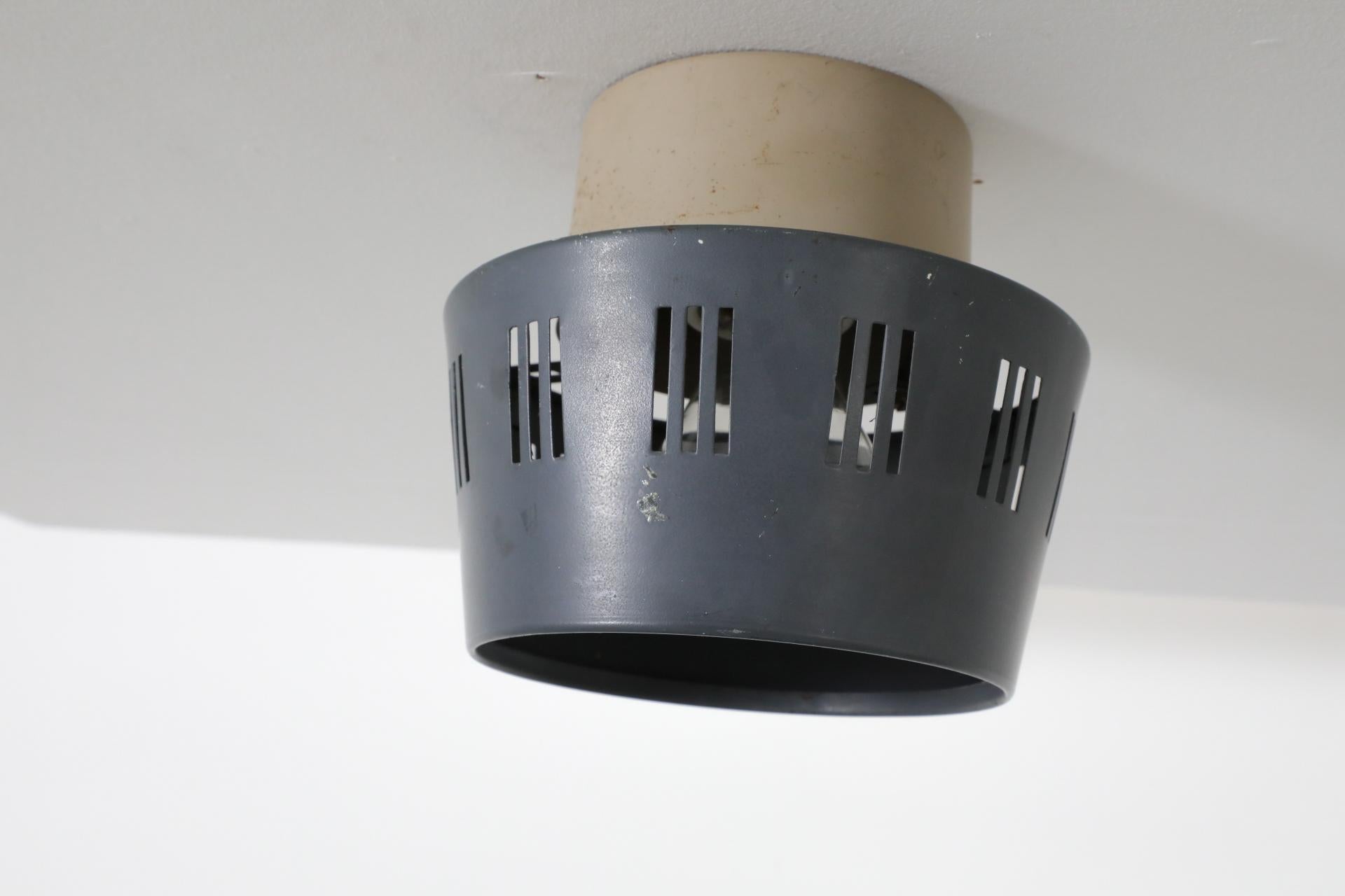 1950's Louis Kalff Flush Mount Ceiling Lamp with Linear Cut-Outs for Philips For Sale 1
