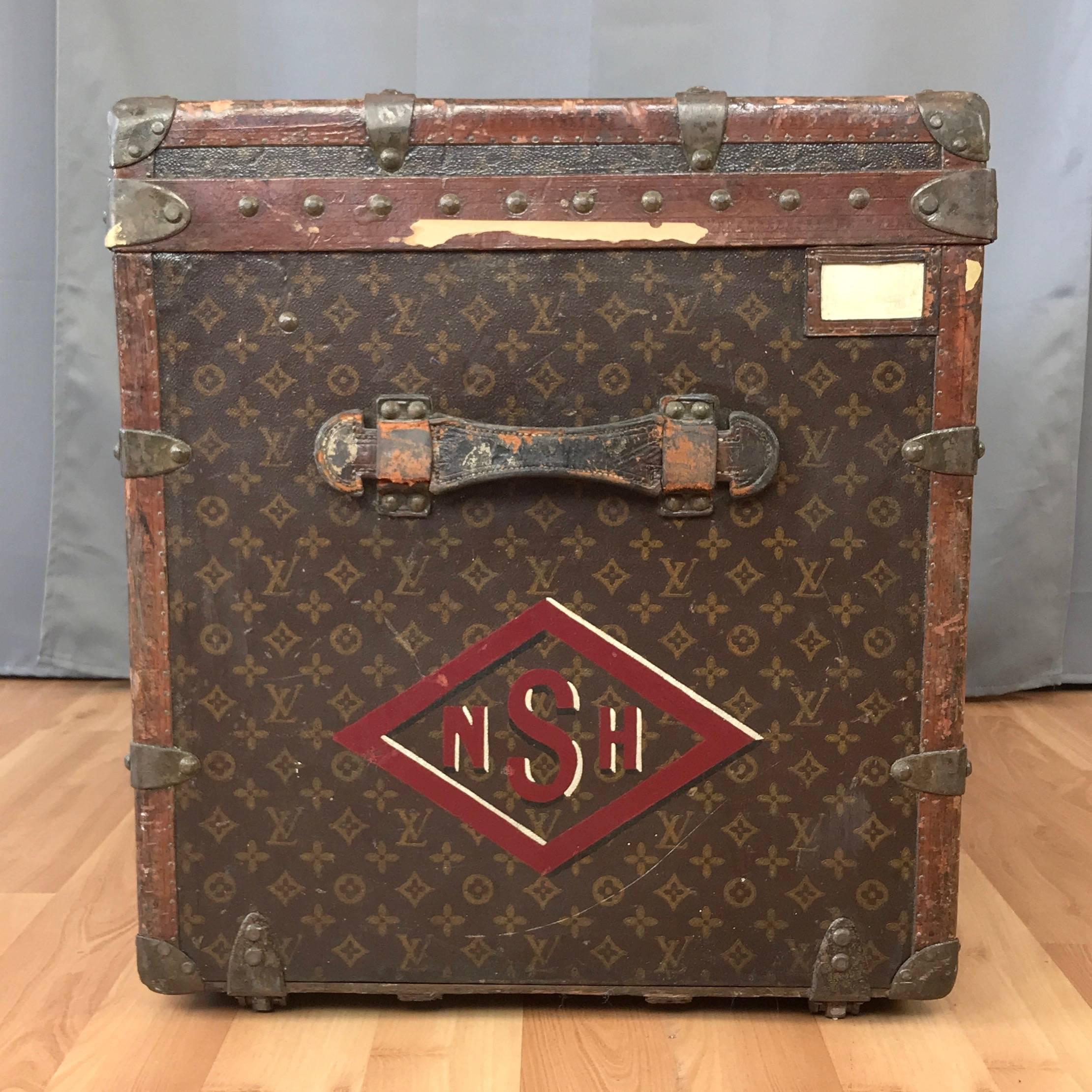 malle à vapeur Louis Vuitton Monogram des années 50 pour femme Bon état à San Francisco, CA
