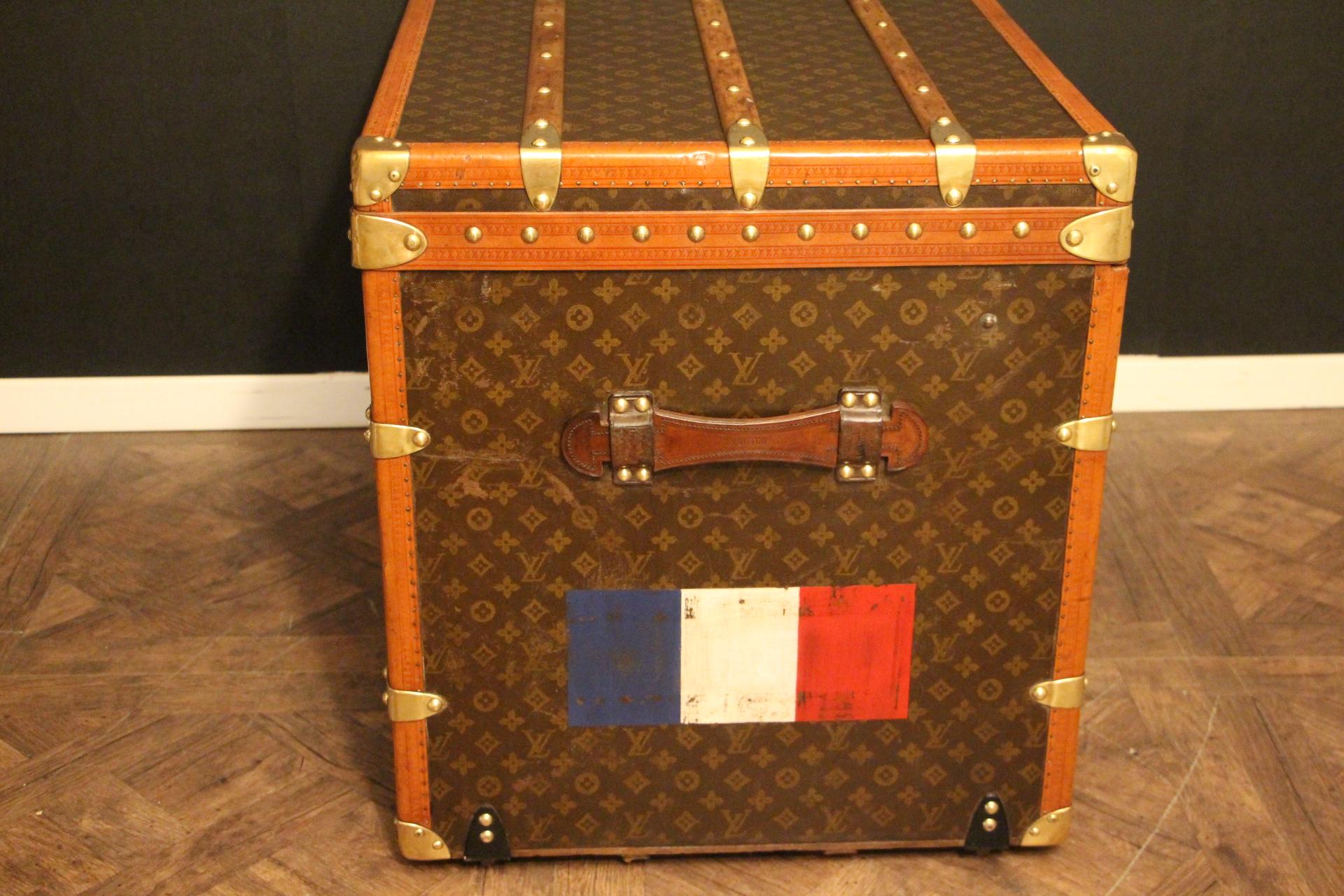 French 1950s Louis Vuitton Trunk in Monogram, Louis Vuitton Steamer Trunk