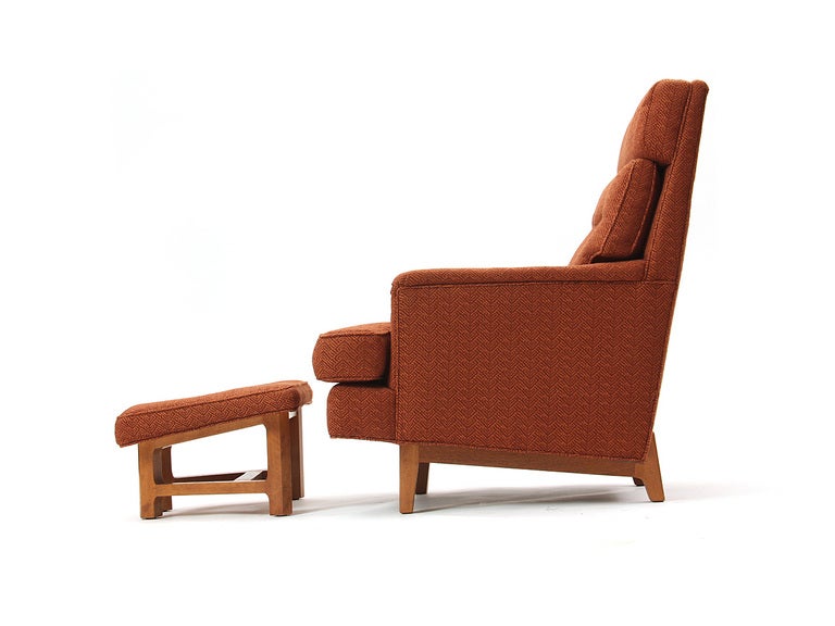 Mid-Century Modern 1950s Lounge Chair and Ottoman by Edward Wormley for Dunbar For Sale