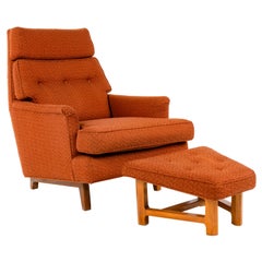 Retro 1950s Lounge Chair and Ottoman by Edward Wormley for Dunbar