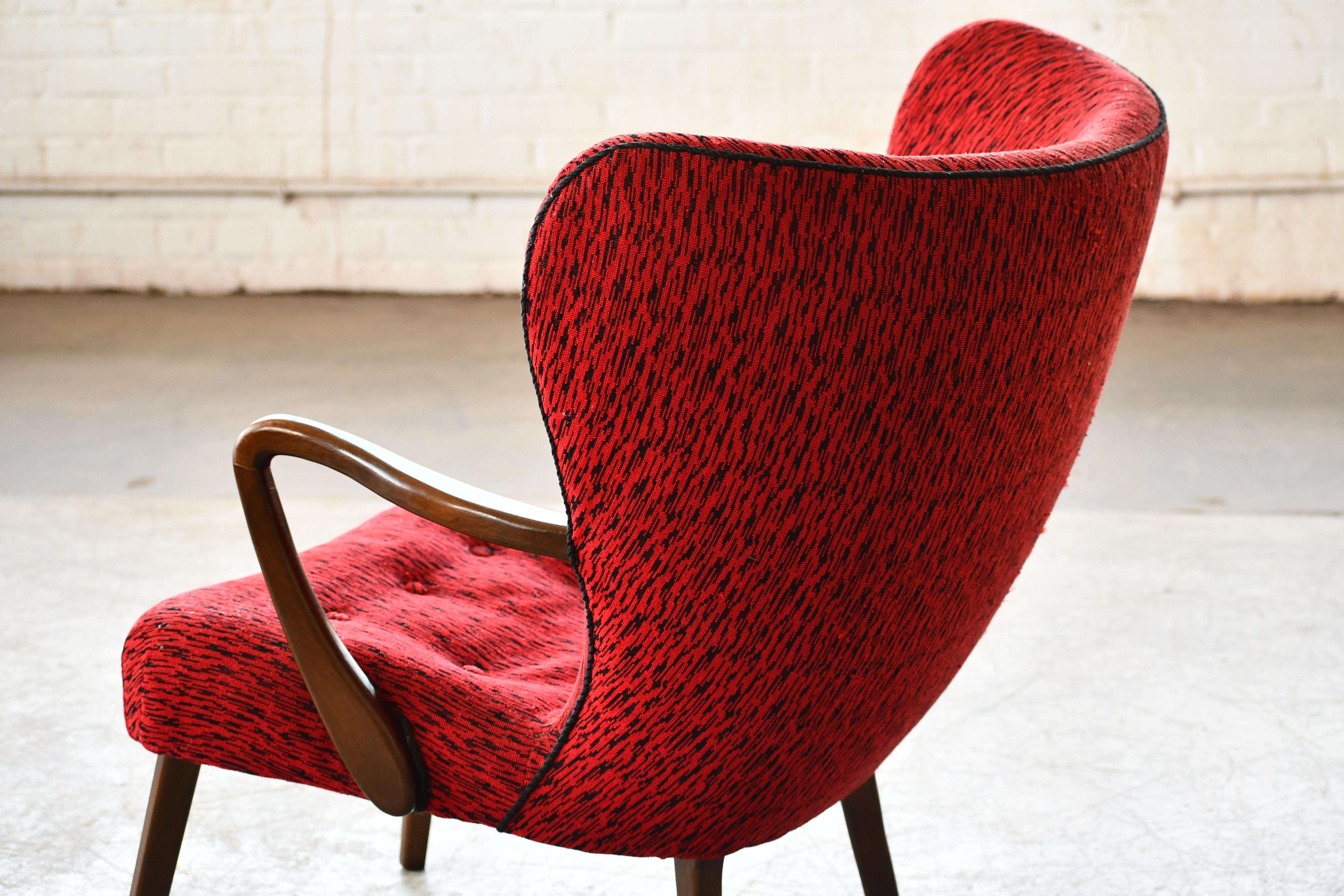 Mid-20th Century 1950's Lounge Chair Attributed to Madsen & Schubell For Sale