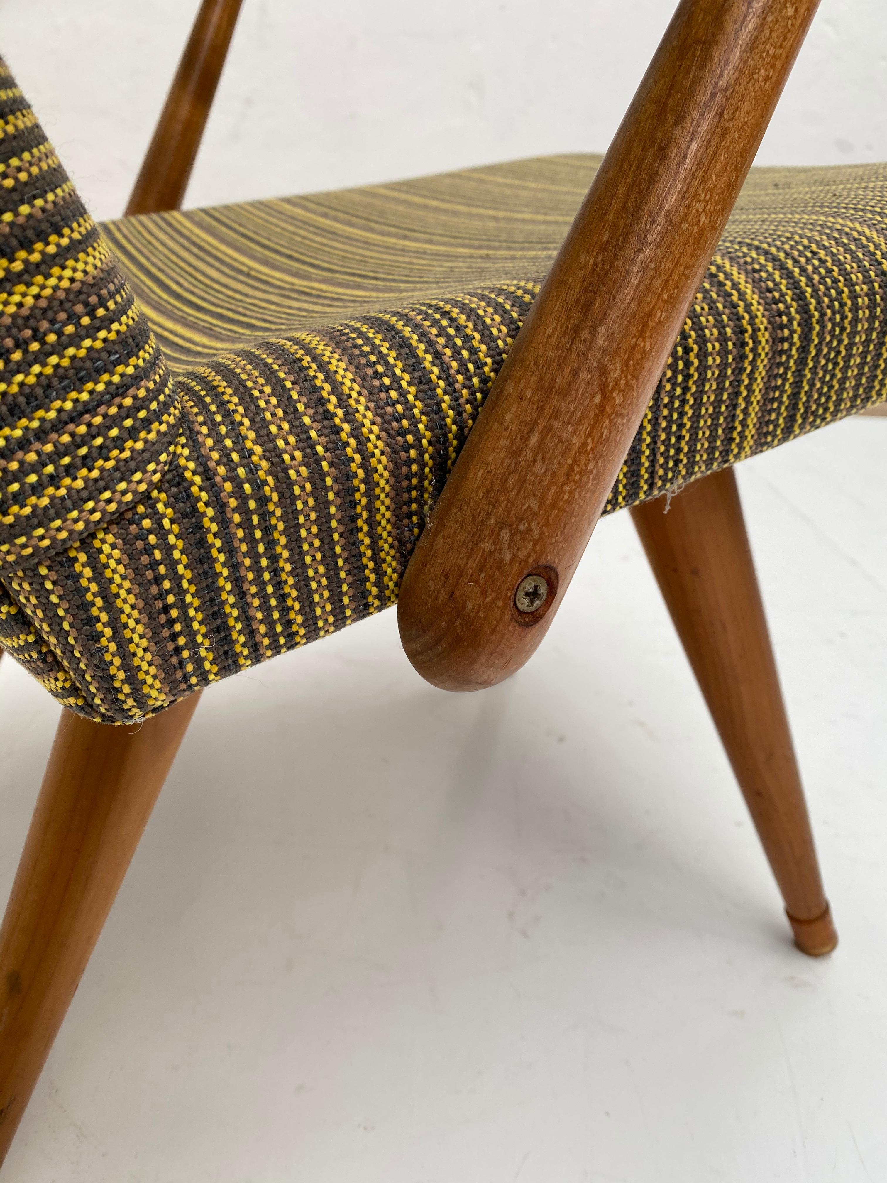 1950s Lounge Chair Bengt Akerblom Sweden, Birch Wood & New De Ploeg Upholstery In Good Condition In Bergen op Zoom, NL