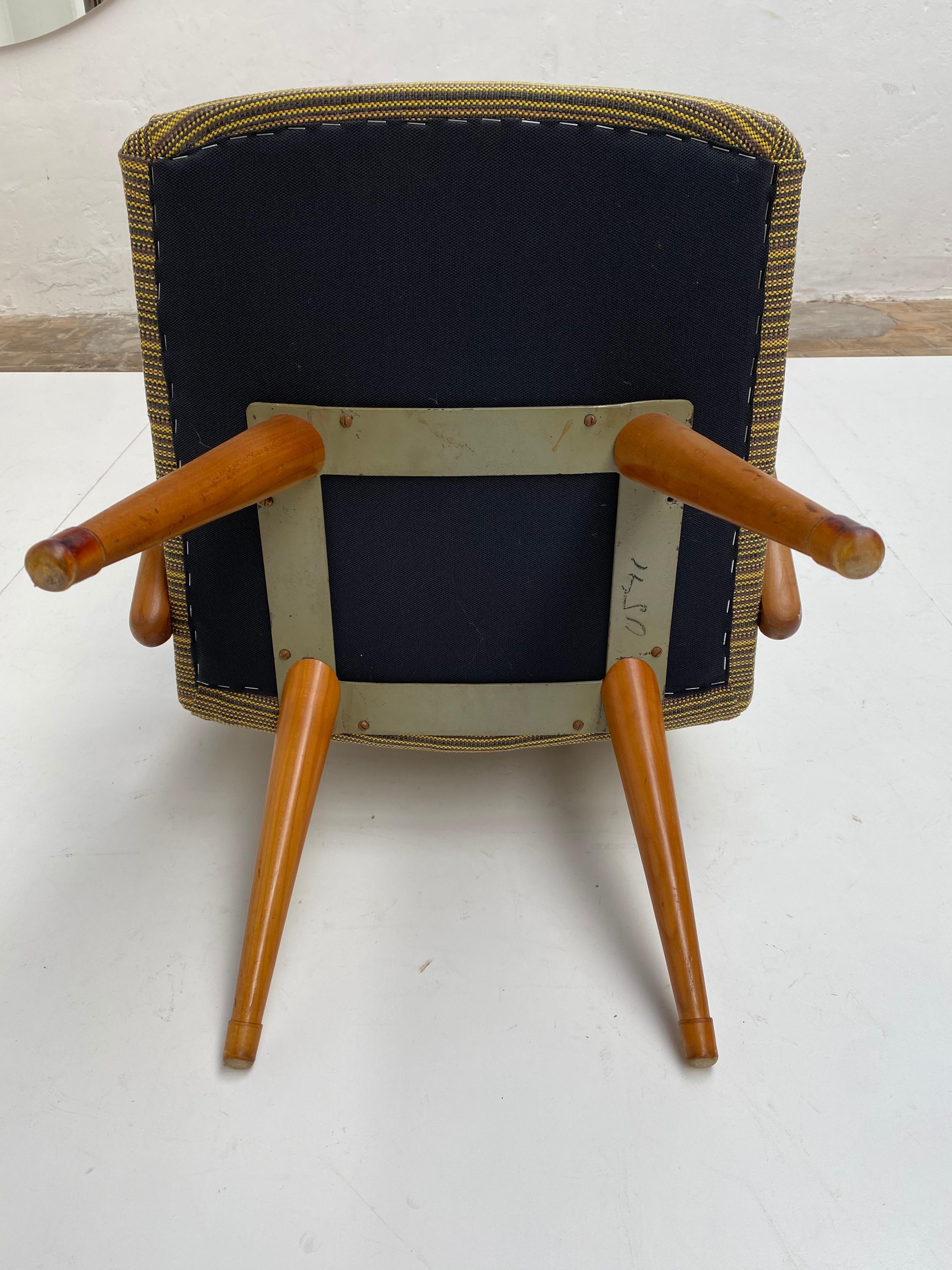 Mid-20th Century 1950s Lounge Chair Bengt Akerblom Sweden, Birch Wood & New De Ploeg Upholstery