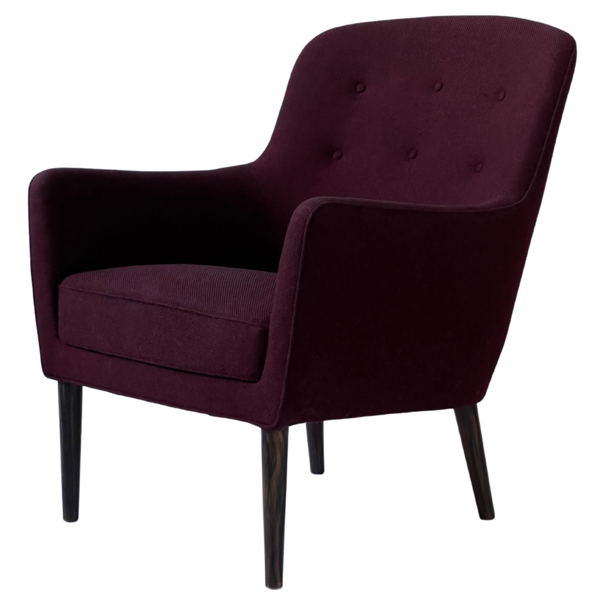 Loungesessel des Möbelschreiner Jacob Kjaer aus den 1950er Jahren mit spitz zulaufenden Beinen aus Wolle im Angebot