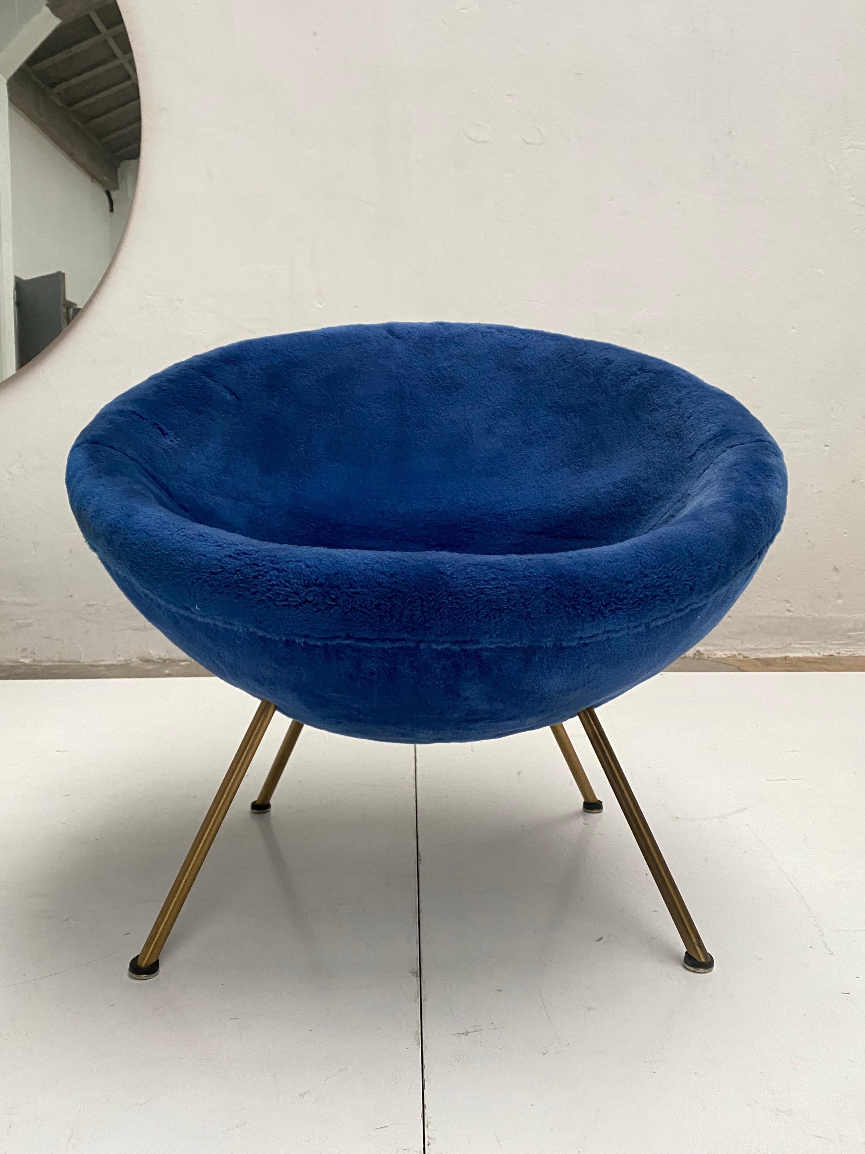 Mid-Century Modern 1950's Lounge Chair by Fritz Neth for Correcta  Germany Original Upholstery  For Sale