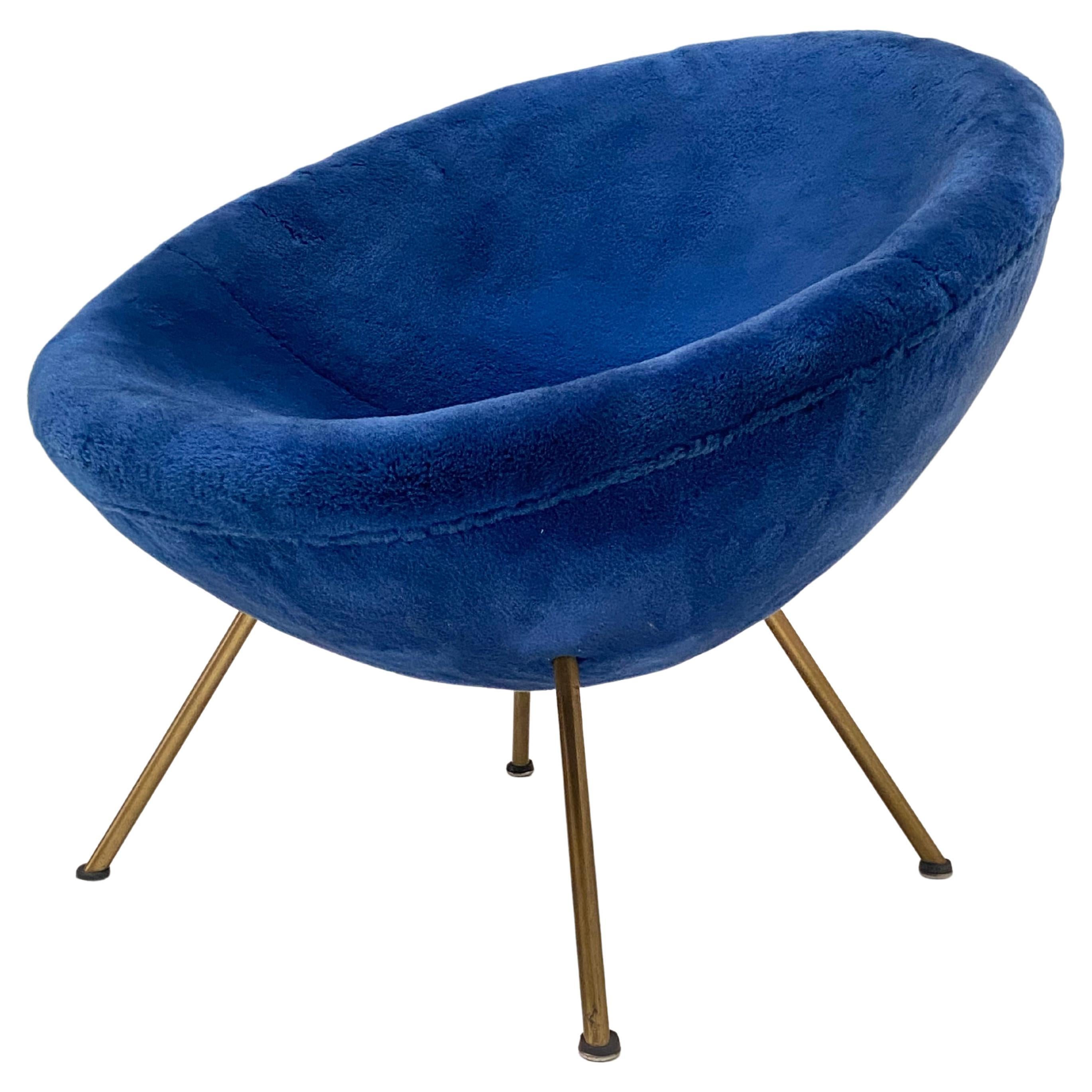 Sedia da salotto anni '50 di Fritz Neth per Correcta  Tappezzeria originale tedesca