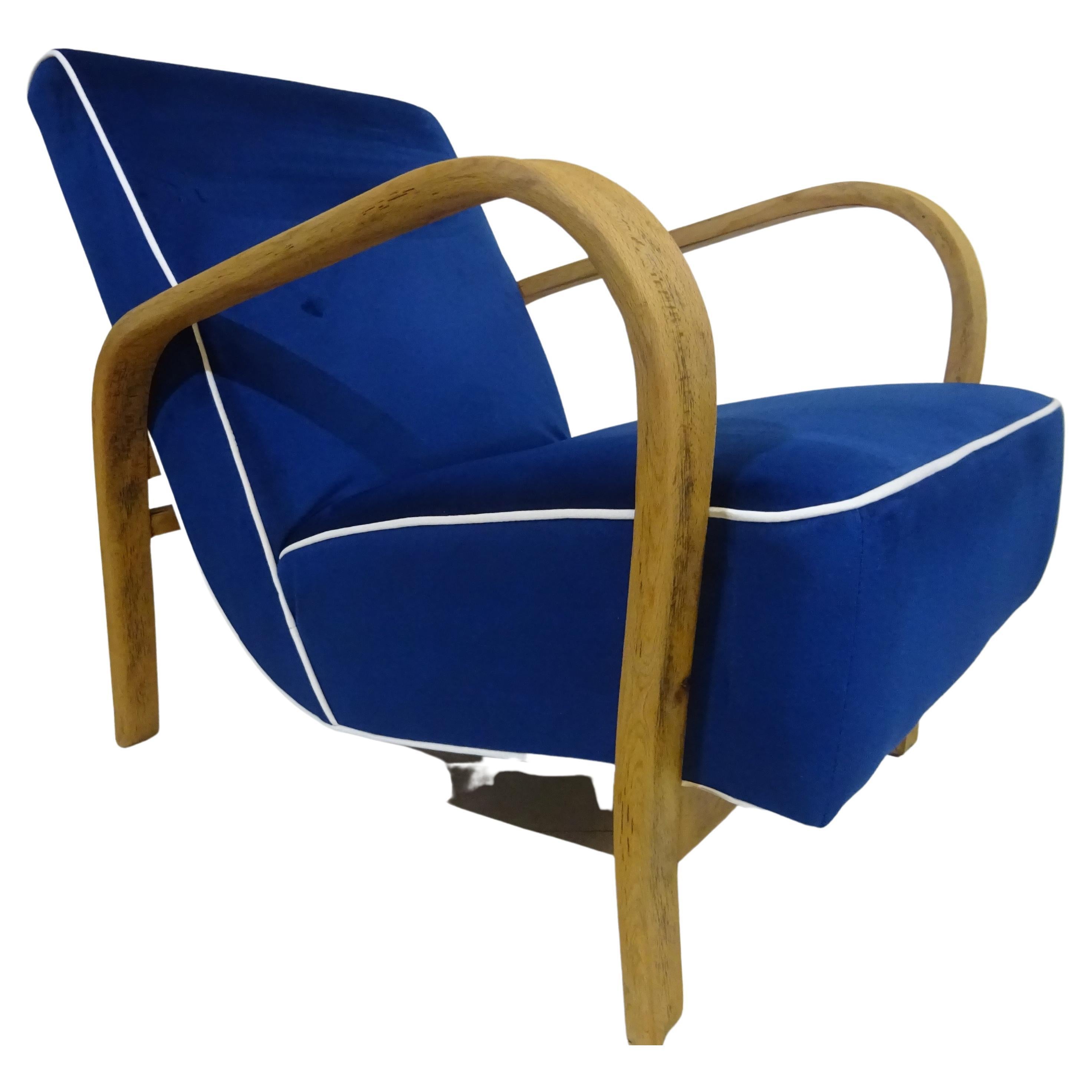 1950's Lounge Chair in Blue Velvet